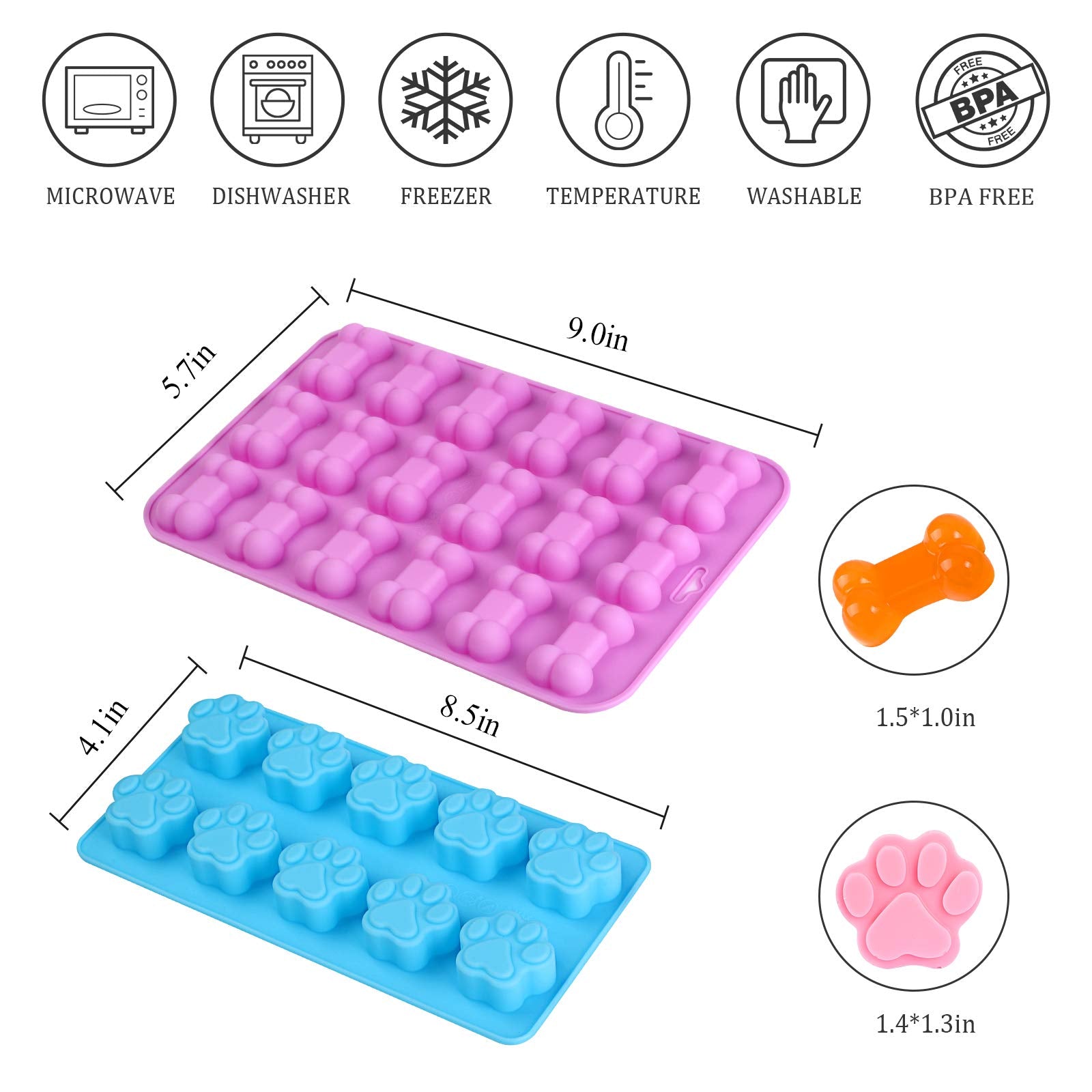 Puppy Dog Paw Bone Silicone Mold, Baking Mold, Used For Jelly, Candy, Chocolate,Ice Cube, Can Bake Dog Snack Biscuits