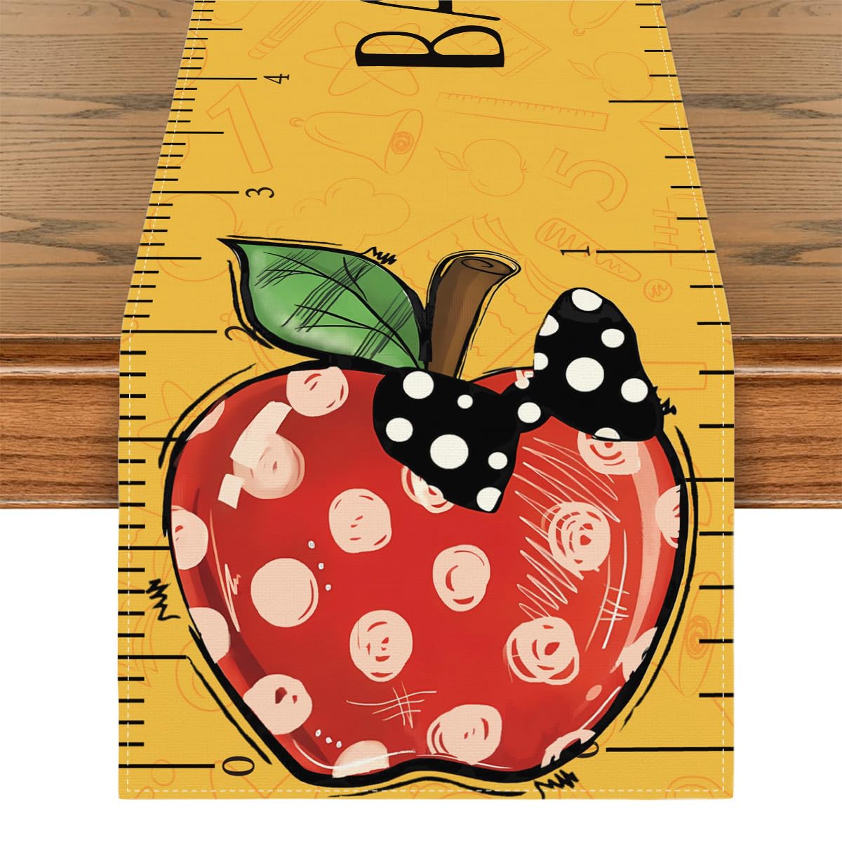 Back To School Decorations Back To School Table Runner First Day Of School Table Cover Apples Colorful Crayons Back To School De