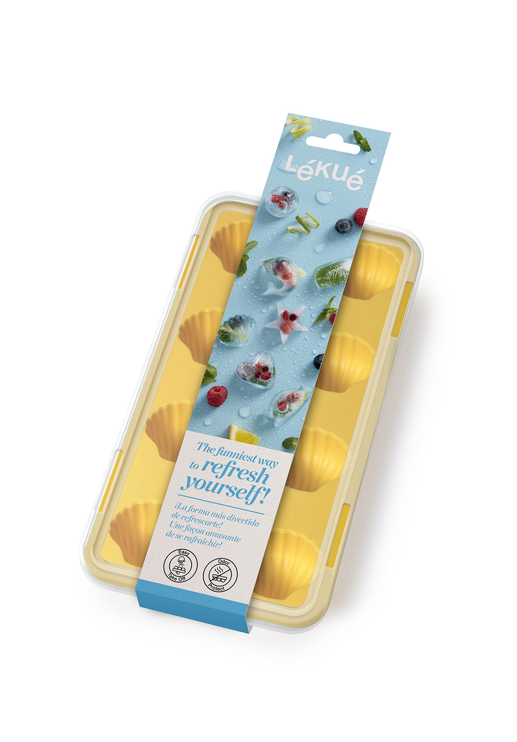 Lekue Shell Ice Cube Tray, Yellow