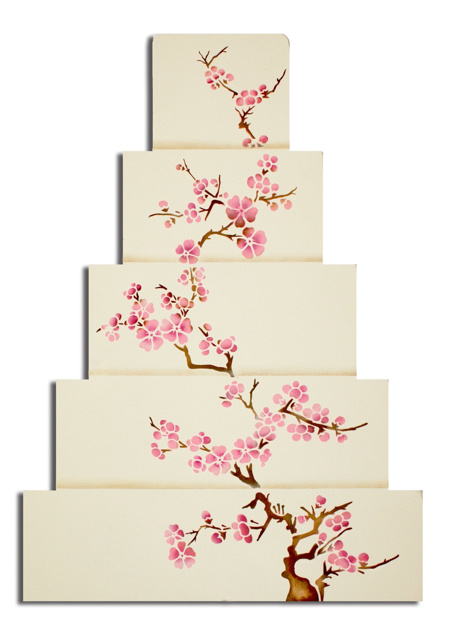 Designer Stencils Blooming Cherry Tree Cake Stencil Set, Beige/Semi-Transparent