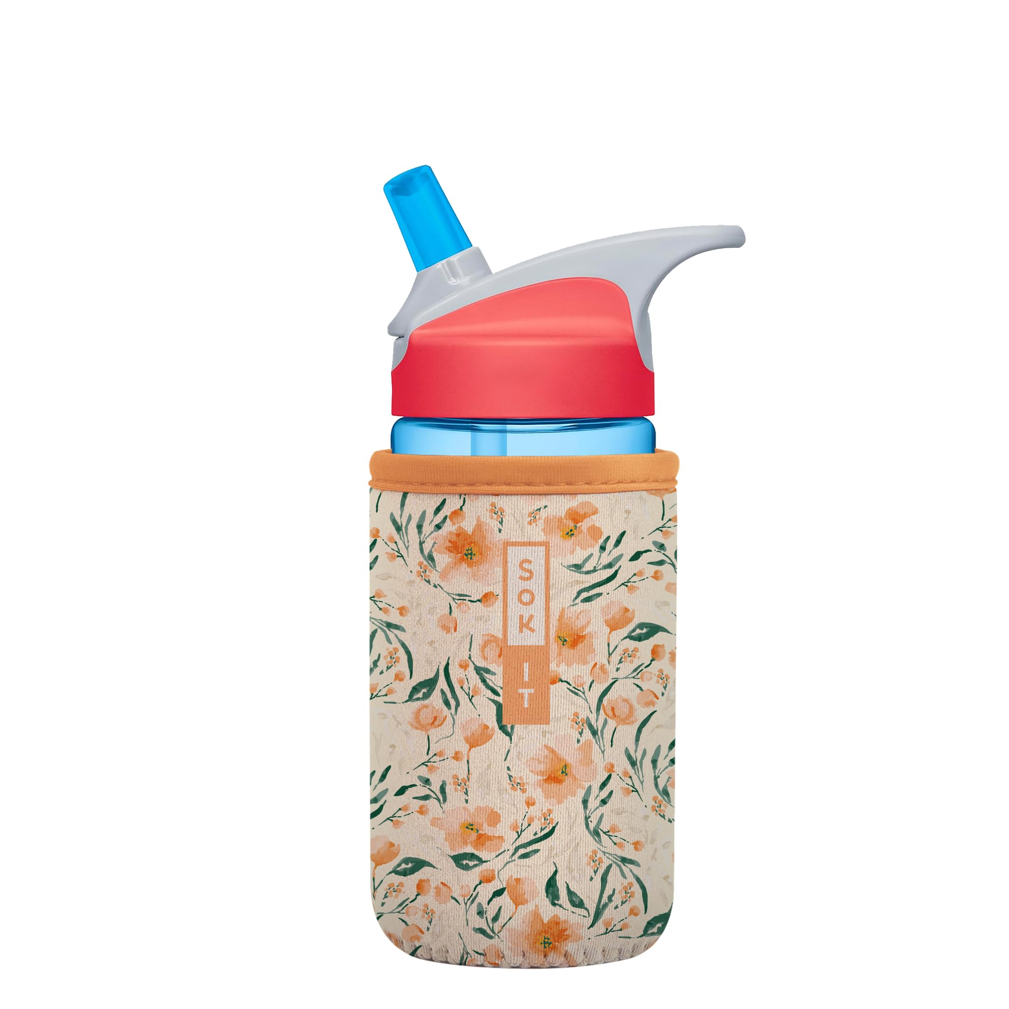 Sok It BotlSok Water Bottle Sleeve Insulated Neoprene Cover (Blush Blossoms, Fits 12oz CamelBak or Nalgene)