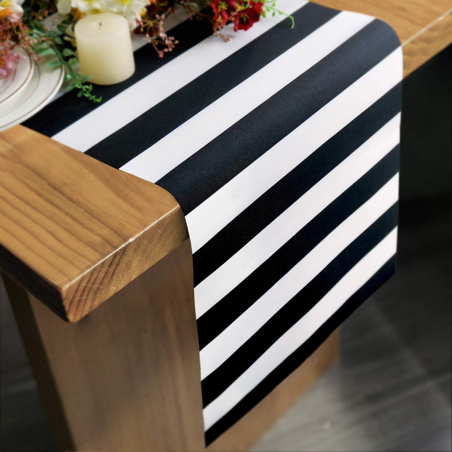 Table Runner Black And White Striped Pattern For Anniversary Runner Dinner Party Supplies Birthday Party Wedding Winter New Year