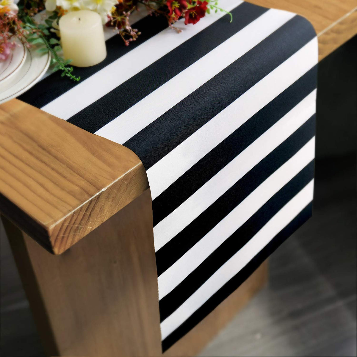 Table Runner Black And White Striped Pattern For Anniversary Runner Dinner Party Supplies Birthday Party Wedding Winter New Year