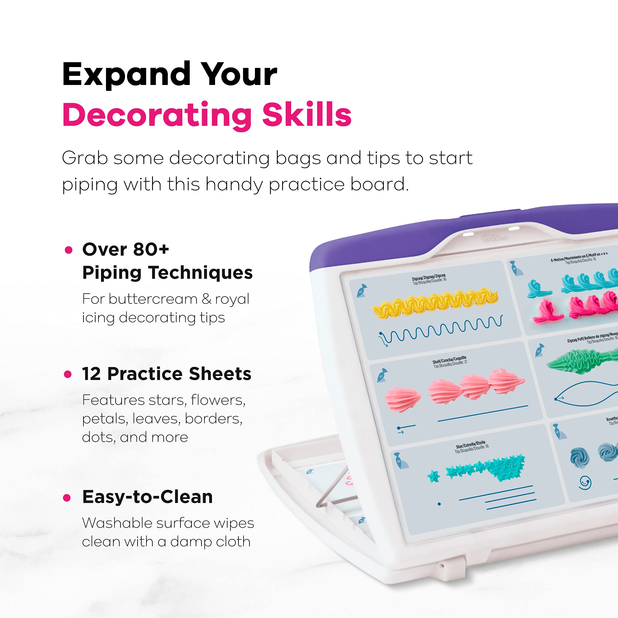 Wilton Set Practice Board, 13 X 10.75-Inch, White/Purple