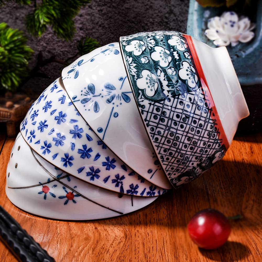 Japanese Ceramic Rice Bowls Set, Soup Bowls For Rice Soup Salad Snack
