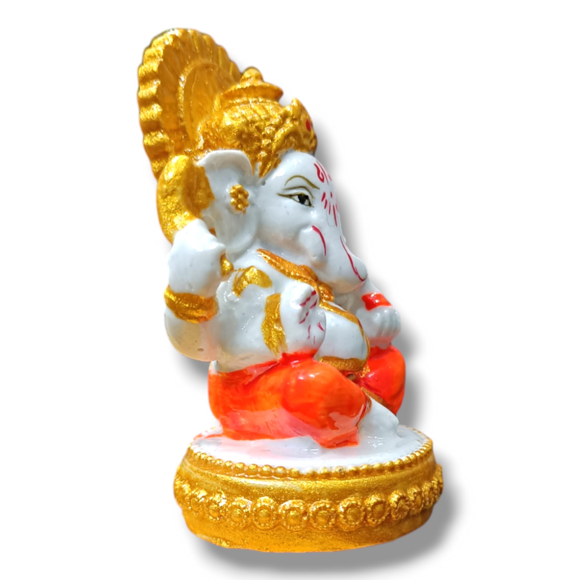 Avg Artistry -Ganesh Ji Idol - Resin/Marble Statue For Ganesh Chaturthi Celebrations And Home Decor
