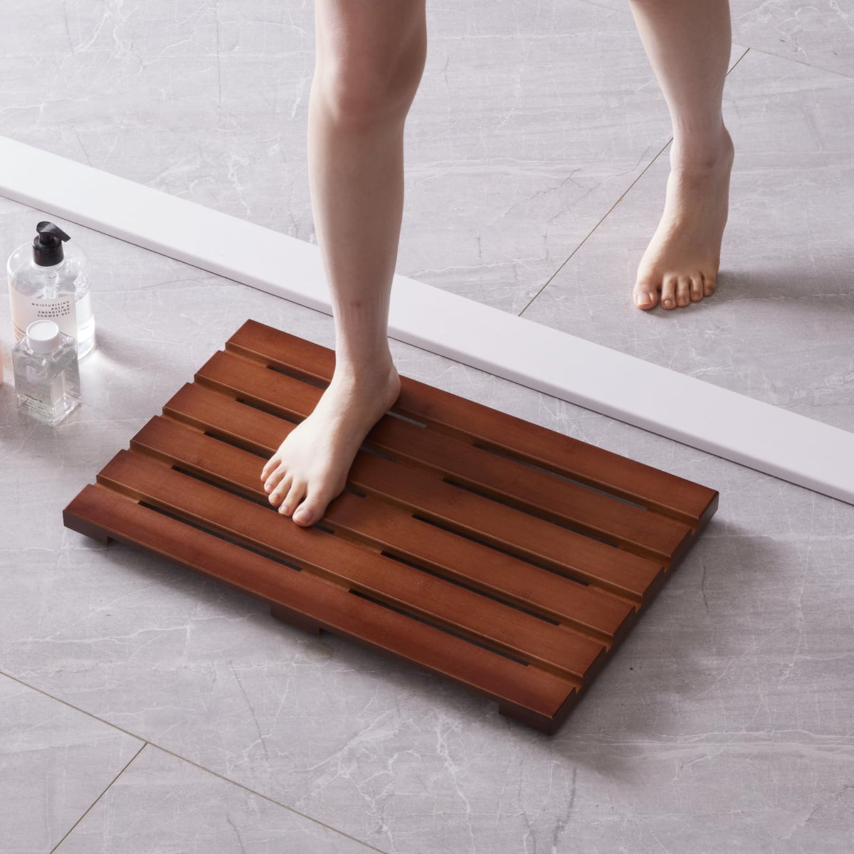 Bath Mat For Shower, Wooden Floor Mat For Bathroom,Non-Slip | Heavy Duty, Shower Mat For Indoor Outdoor