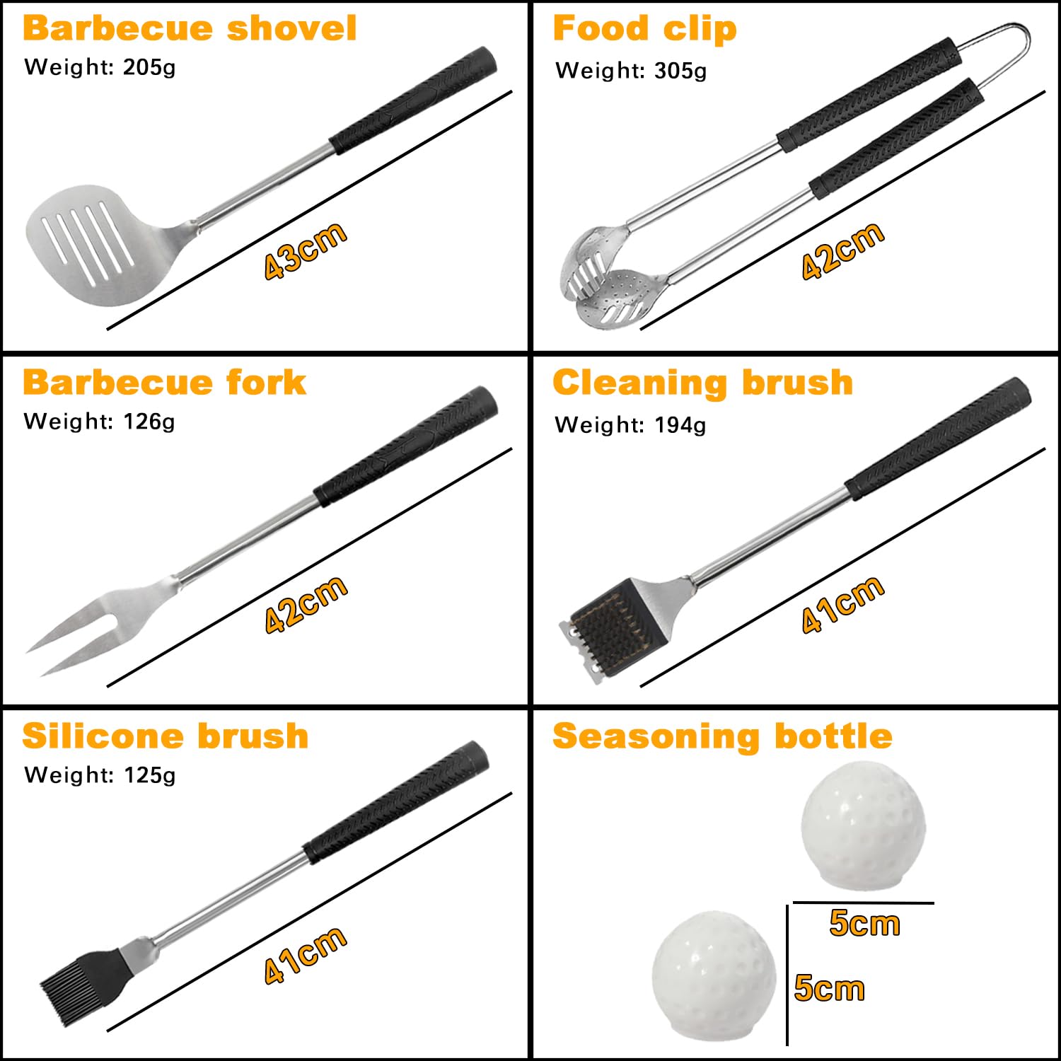 Jishi Golf Grilling Set - 8pcs BBQ Grill Accessories, Stainless Steel, Green, Perfect Outdoor Gifts for Golfers, Dads, and Grandpas