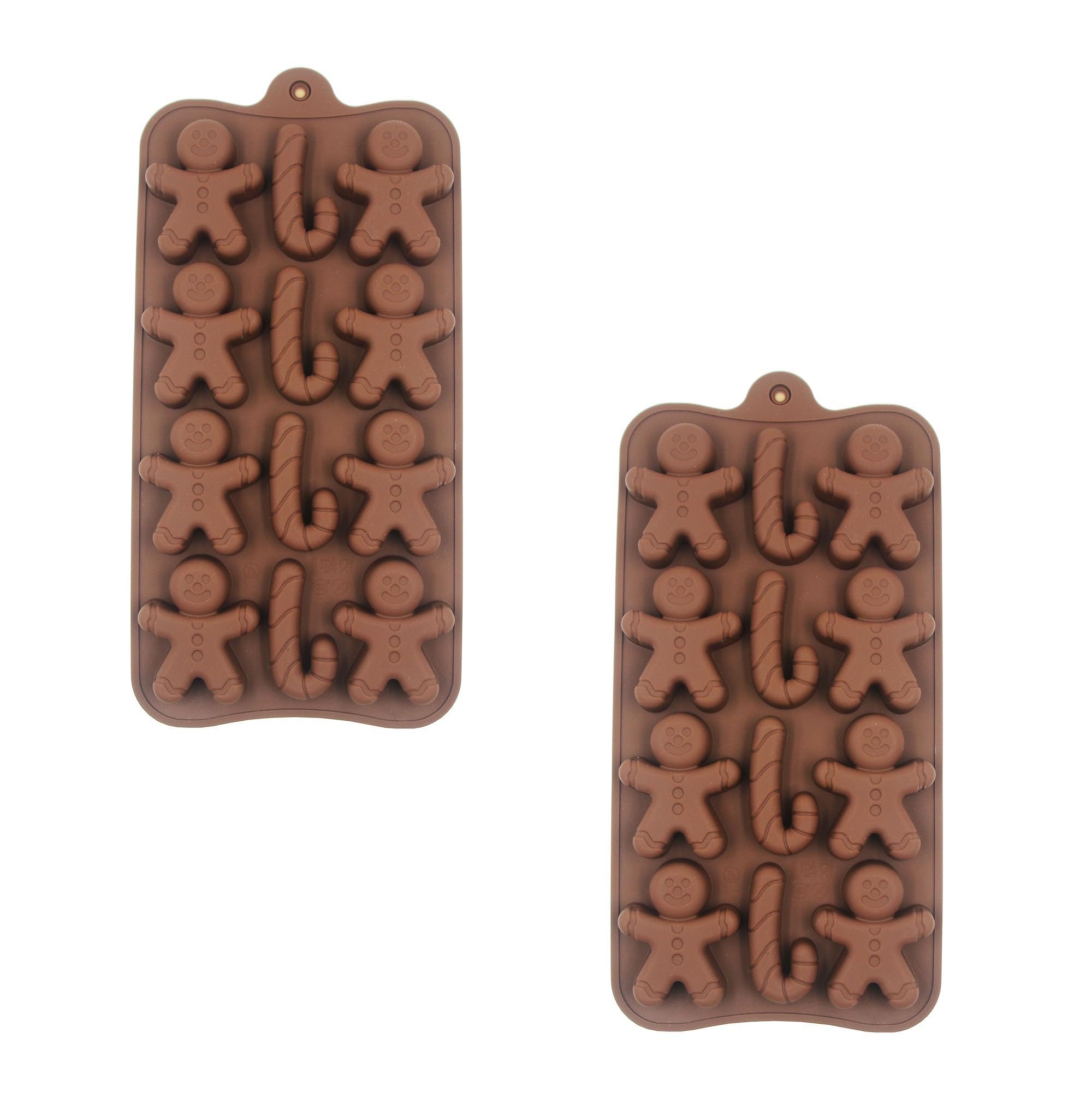 2 Pack Chocolate Molds,12-Cavities Gingerbread Man Shaped Silicone Mold for Chocolate,Candy,Cake Decoration,Jelly,Candles