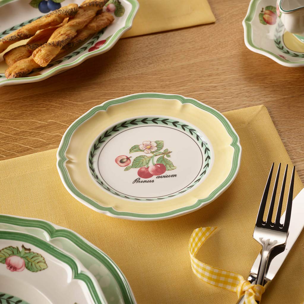 Villeroy & Boch French Garden Valence Bread & Butter Plate : Cherry, 6.5 In, Premium Porcelain, White/Multicolored