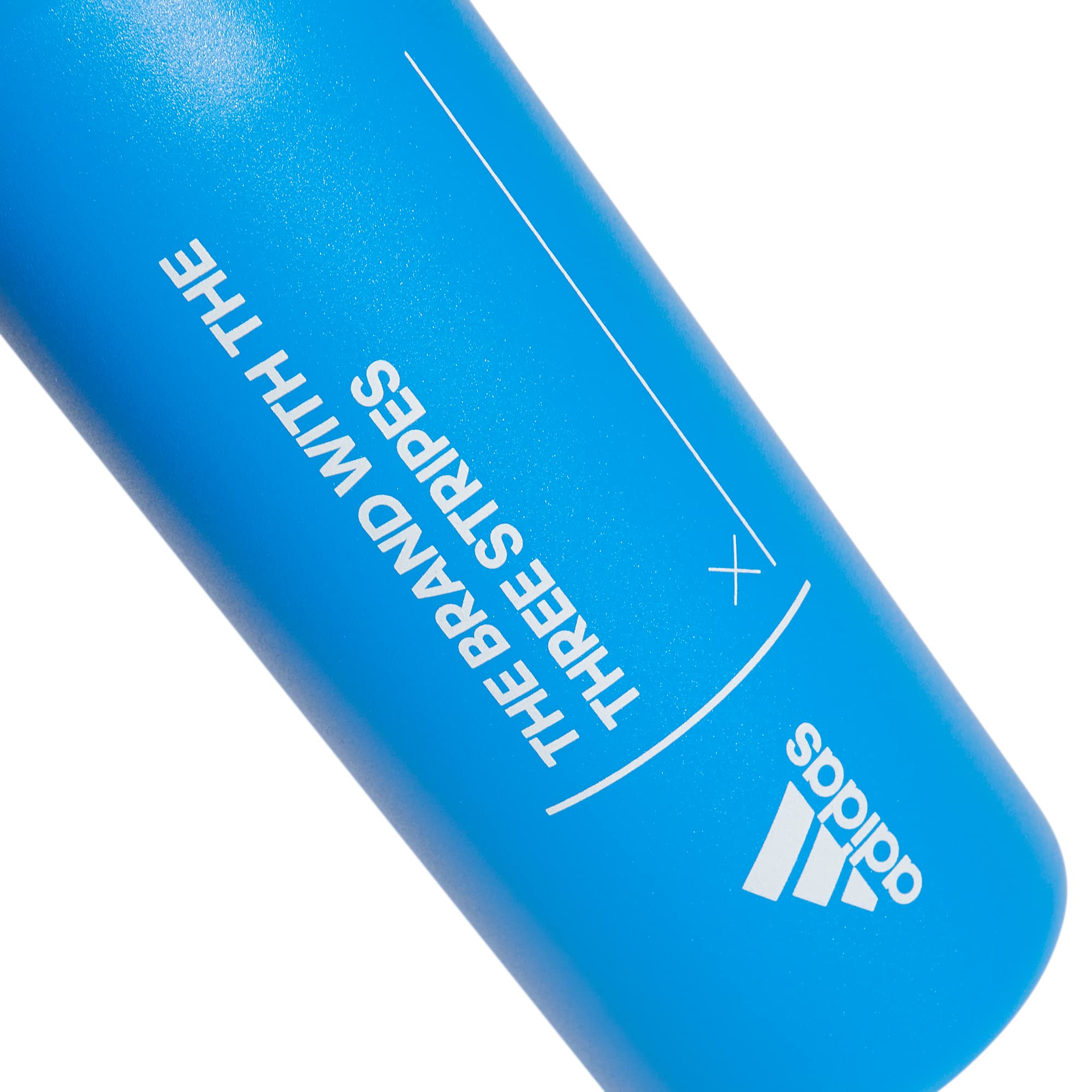 Adidas 600 Ml (20 Oz) Metal Water Bottle, Hot/Cold Double-Walled Insulated 18/8 Stainless Steel, Blue Rush/White/Grey, One Size