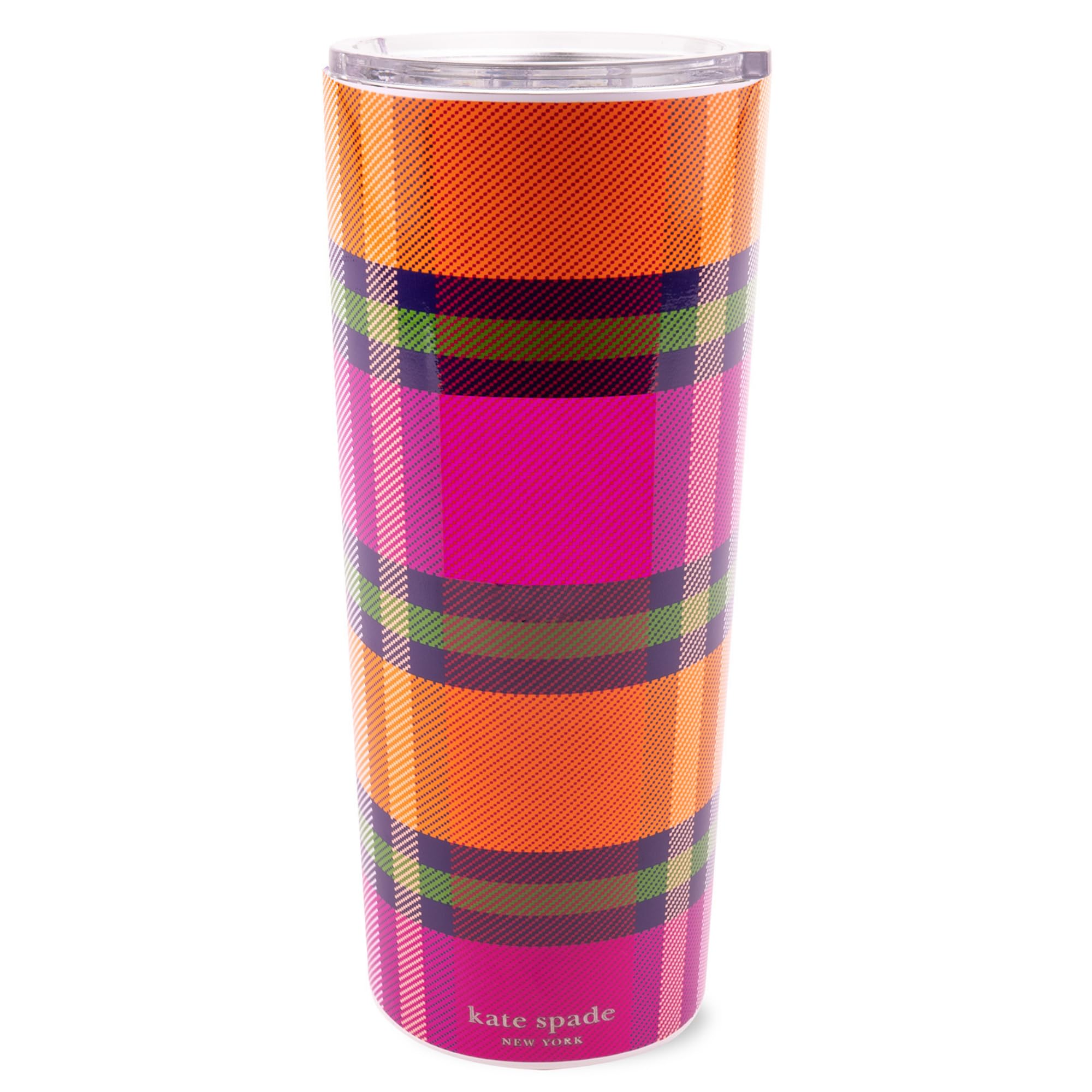 kate spade new york 24 oz Insulated Tumbler, Grand Plaid Duo