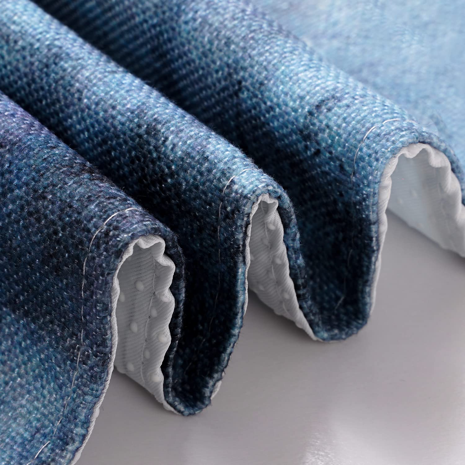 Blue and Grey Placemats Set of 4 Modern Abstract Art Placemats Heat Resistant Non-Slip Artwork Dining Placemats Washable Table Mats for Home Kitchen (Blue and Grey  18''X12'')