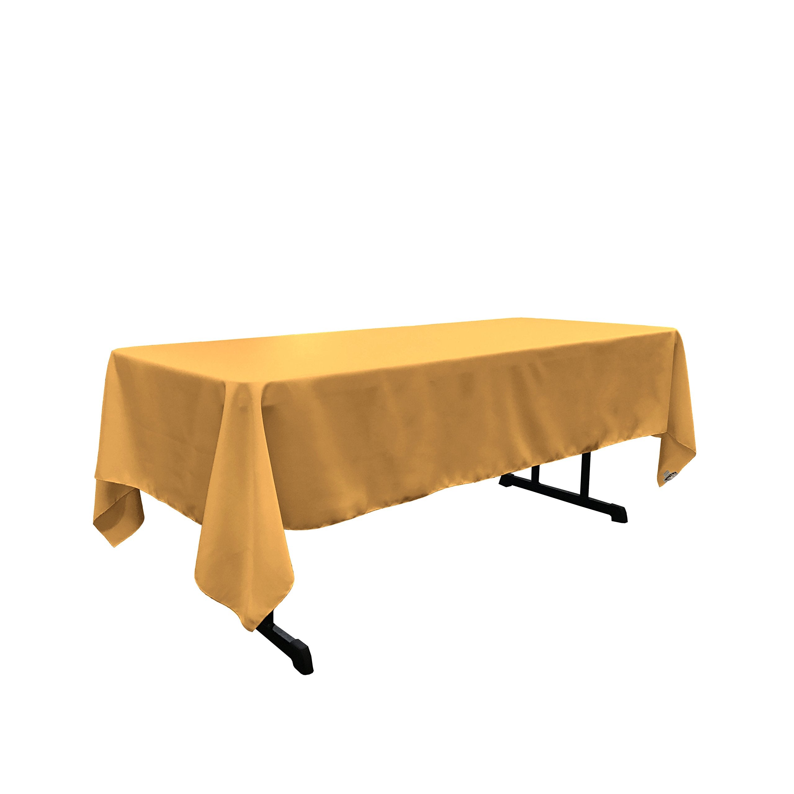 LA Linen Polyester Poplin 60 by 108-Inch Rectangular Tablecloth  Gold