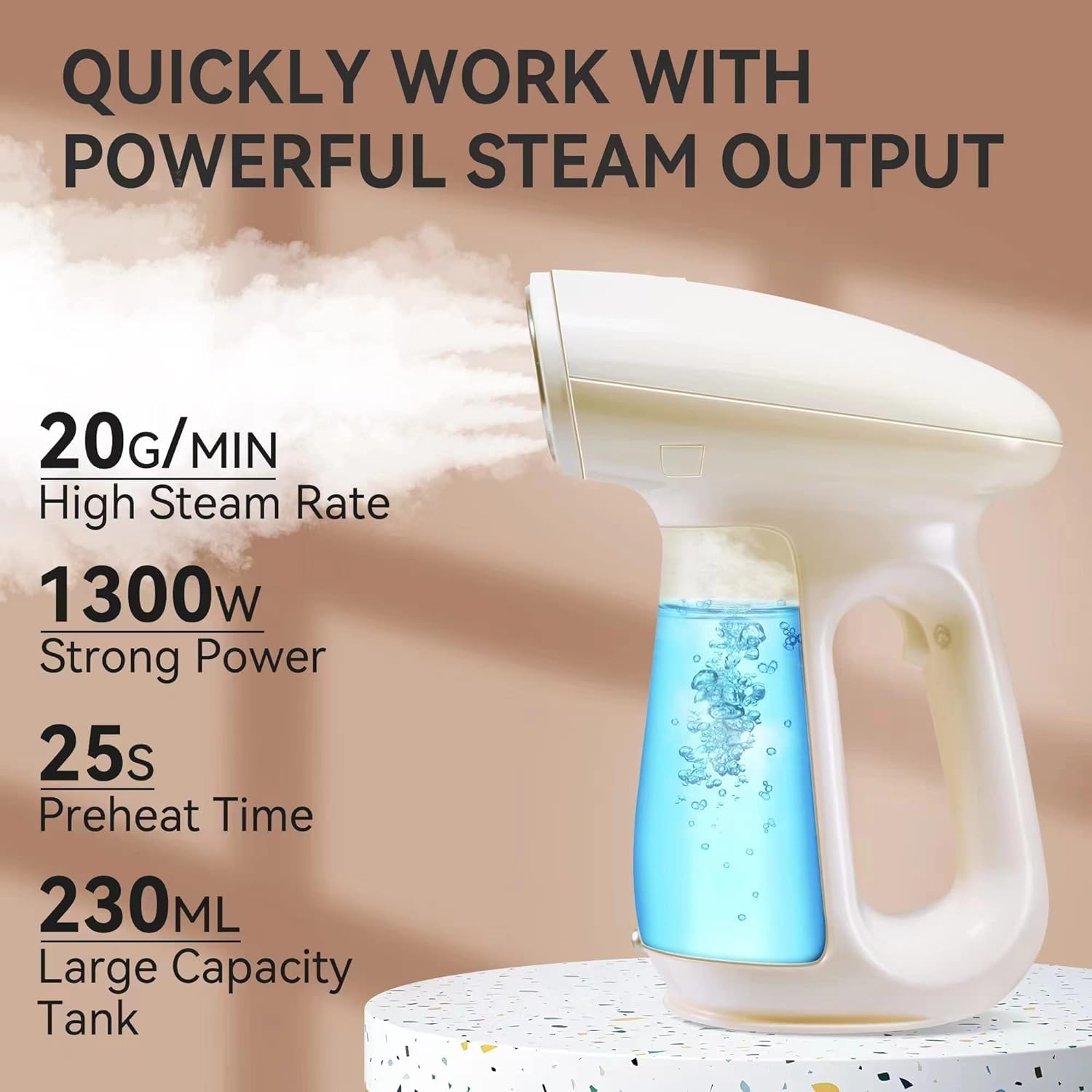 Bear Steamer For Clothes, Handheld Clothes Steamer,1300W Strong Power Garment Steamer With 230Ml Tank,Fast Heat-Up, Auto-Off, St