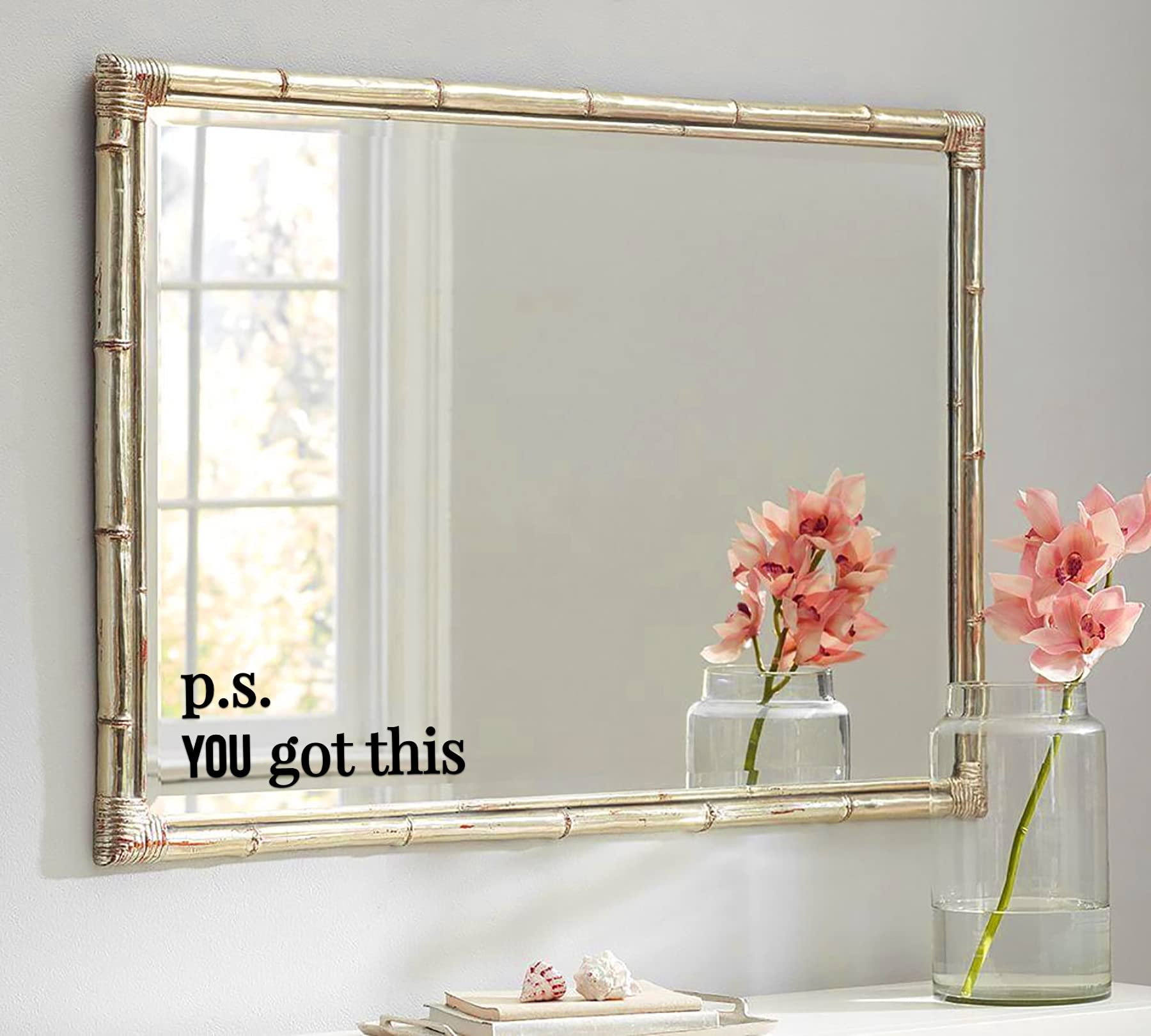Maz Distributions - P.S You Got This Mirror Sticker - Vinyl Mirror Decals - Waterproof Mirror Inspirational Stickers - Indoor An
