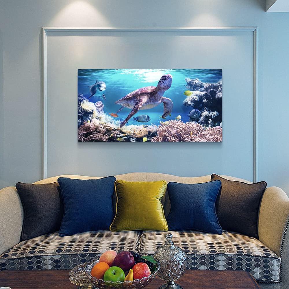 Canvas Wall Art For Living Room Large Size Family Wall Decorations For Bedroom Modern Bathroom Wall Decor Paintings Sea Turtles