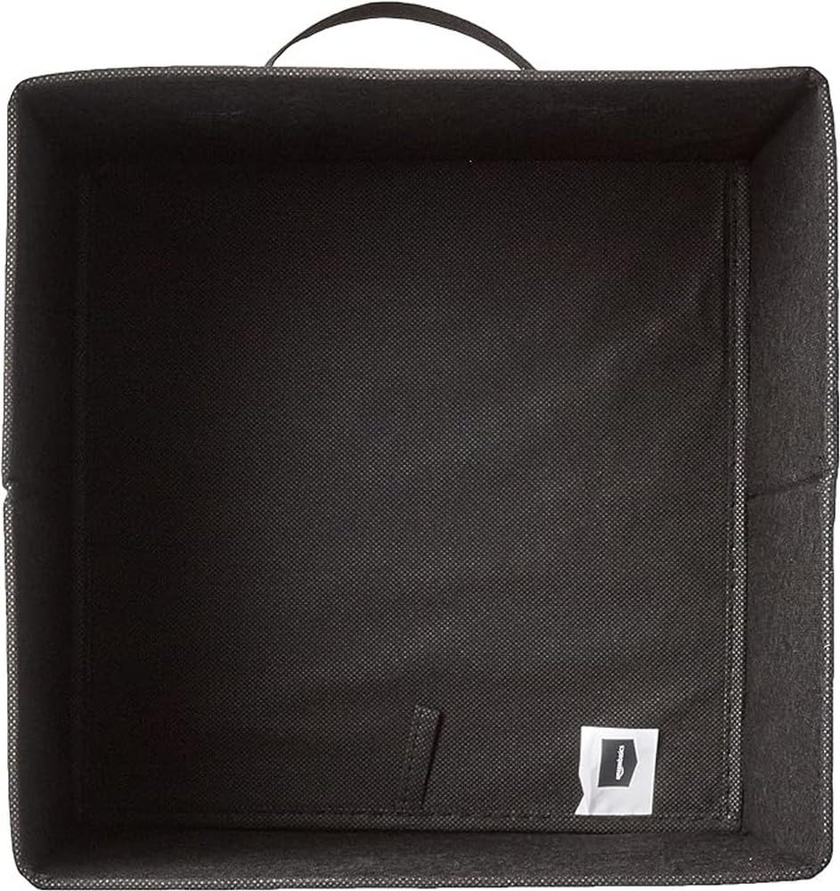 Amazon Basics collapsible Fabric Storage cubes Organizer with Handles  105x105x11  Black - Pack of 6