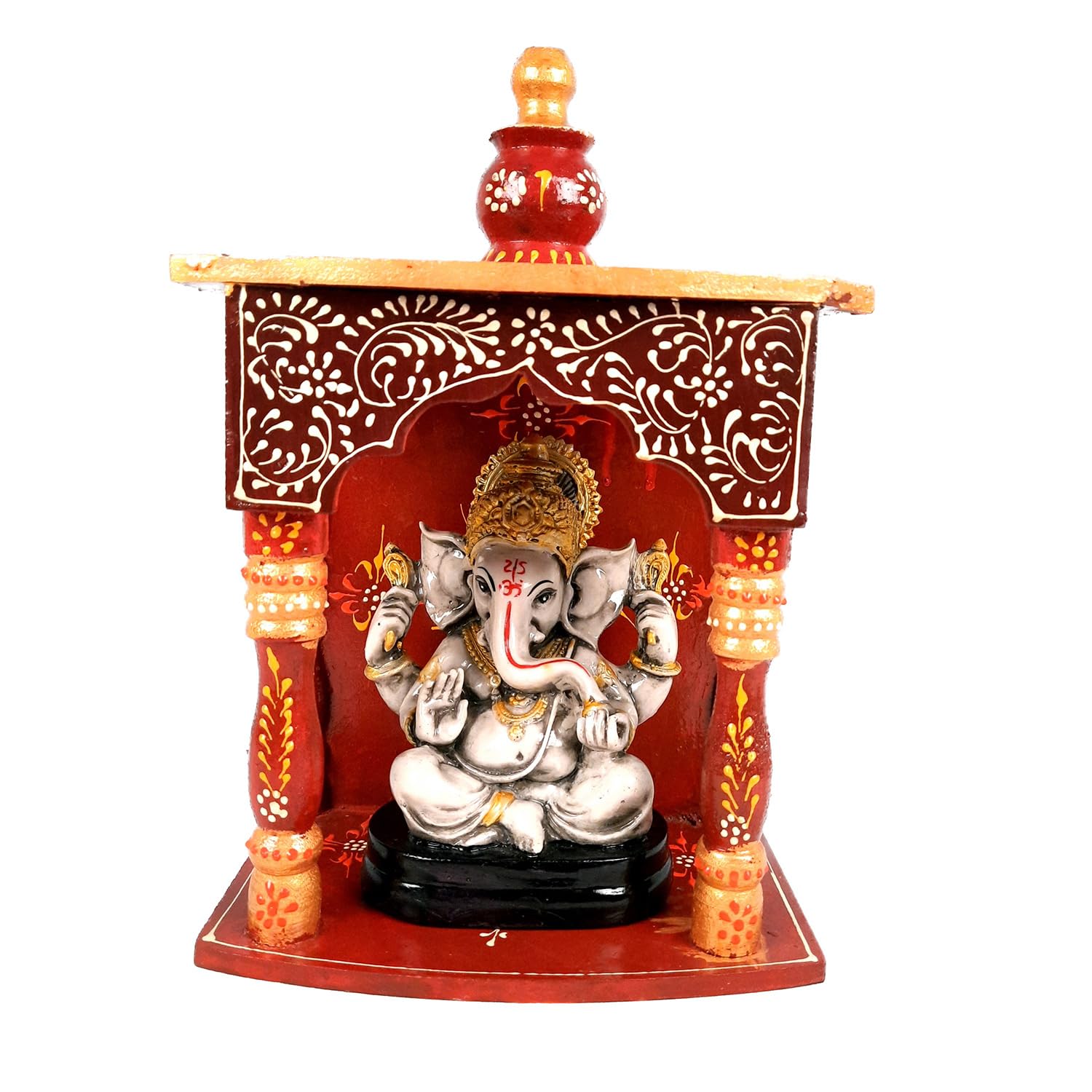 Apka Mart The Online Shop Pooja Mandir | Home Temple Wooden Wall Mounted | Hanging Puja Stand - For God, House, Puja Ghar, Offic
