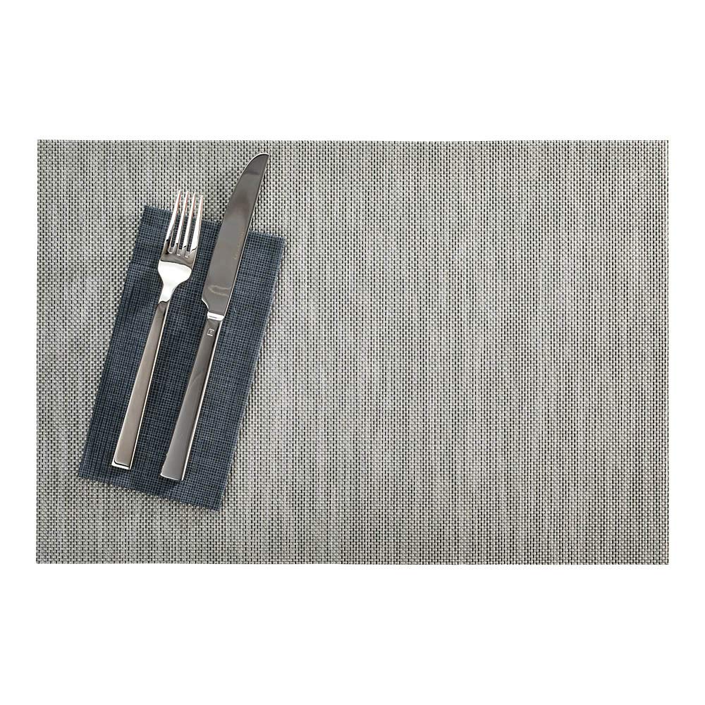 Restaurantware Carmel Mesh 16 X 12 Inch Table Placemats Set Of 6 Woven Washable Placemats - Heat Tolerant No Stain Antique Gray