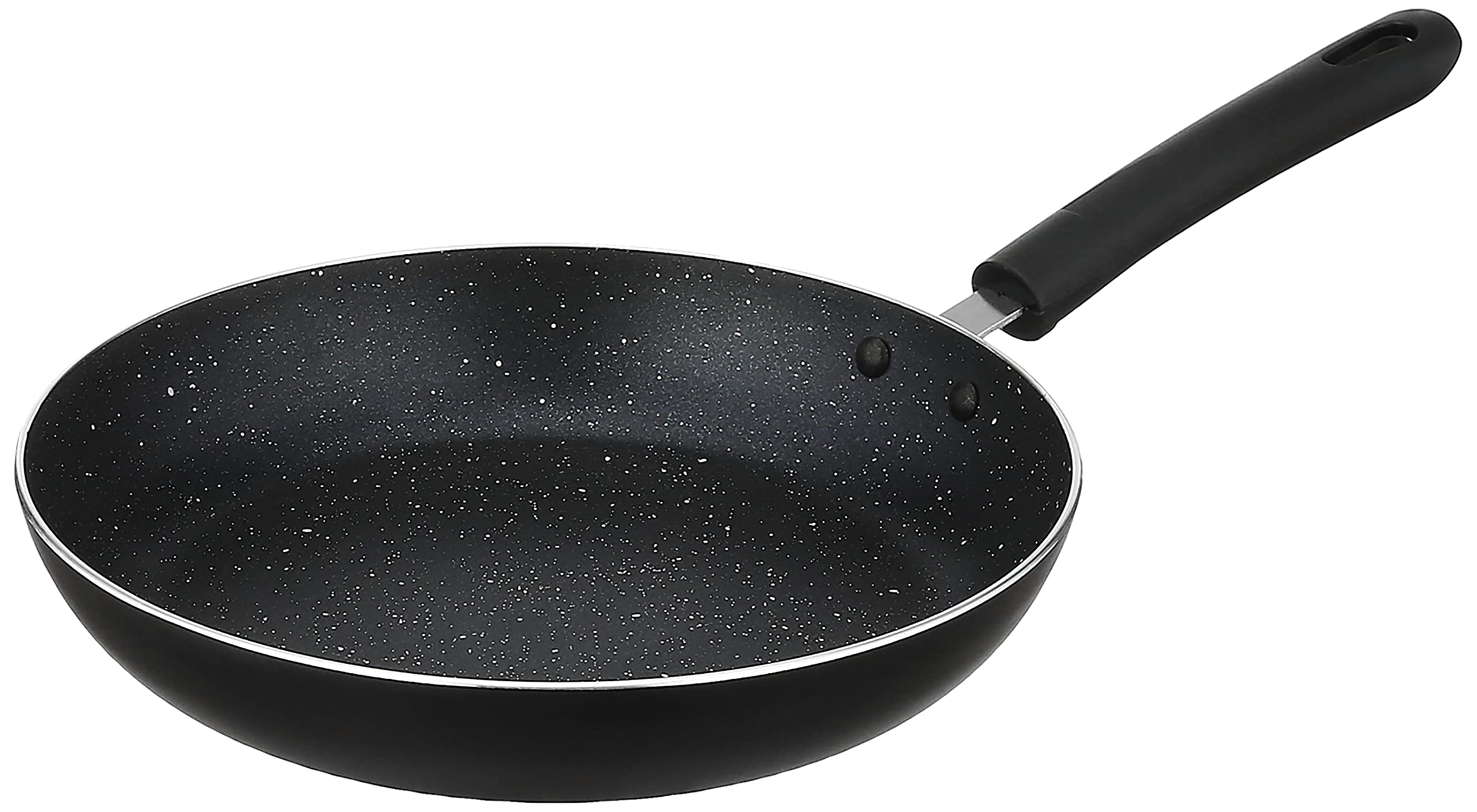 Amazon Brand - Solimo Nonstick Frying Pan With Granite Finish And 2-Way Non-Stick Coating, 24 Cm (2.8Mm Thickness, Induction Com