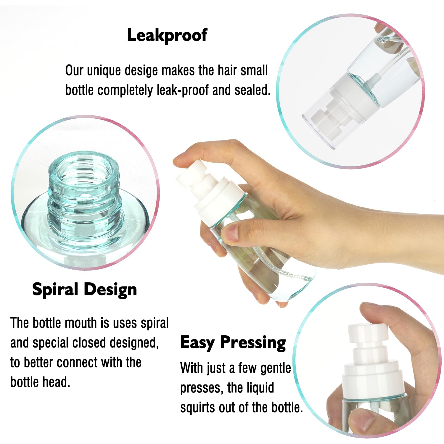 Ifdgctk 3 Pack 2Oz/60Ml Small Spray Bottle, Empty Plastic Mini Spray Bottles, Fine Mist Travel Spray Bottle With 9Pcs Labels