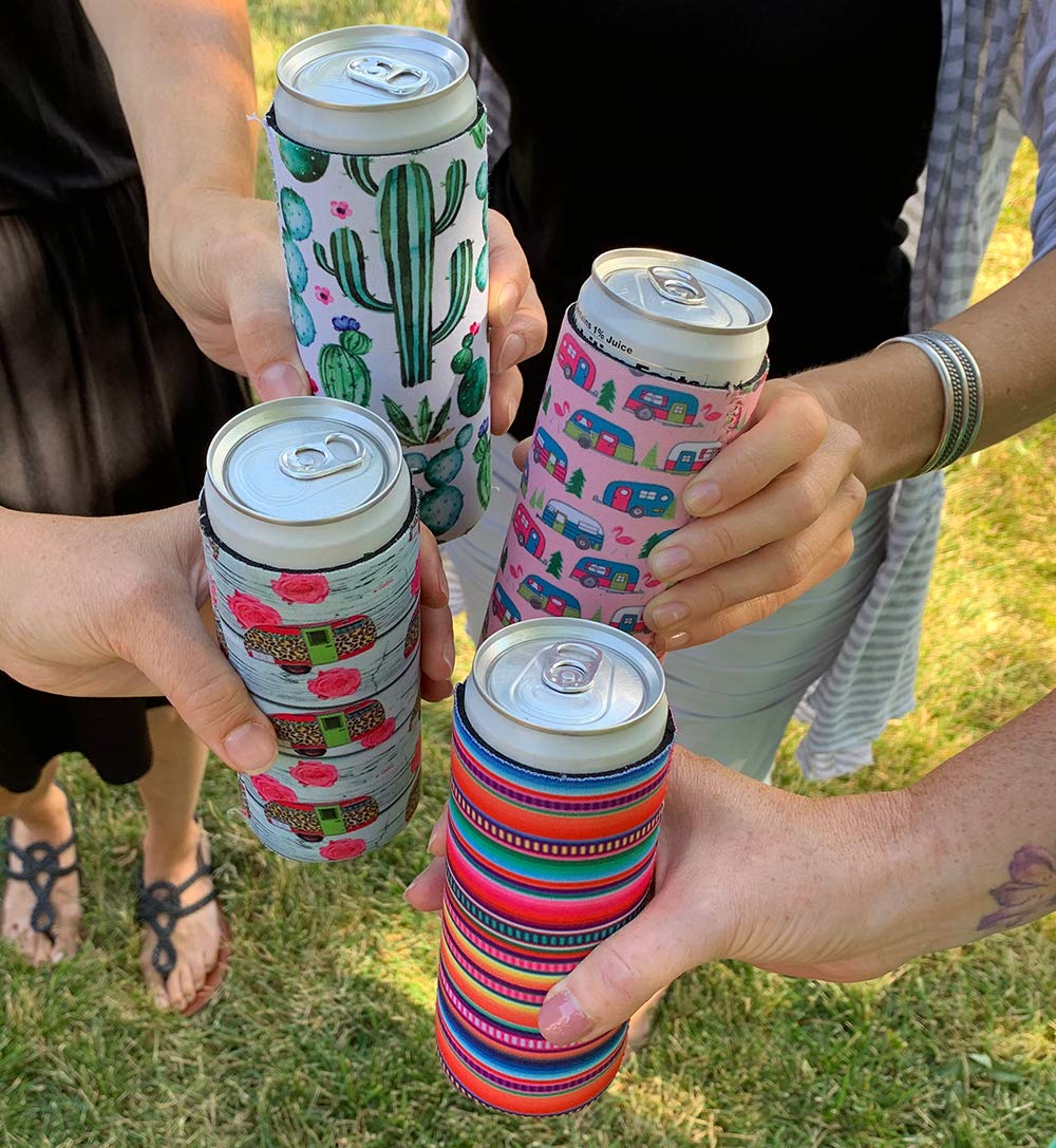 Party Girl Kim Slim Can Coolers - Neoprene Insulated Slim Can Cooler For Tall Skinny 12Oz Cans Like Truly Hard Seltzers And Red