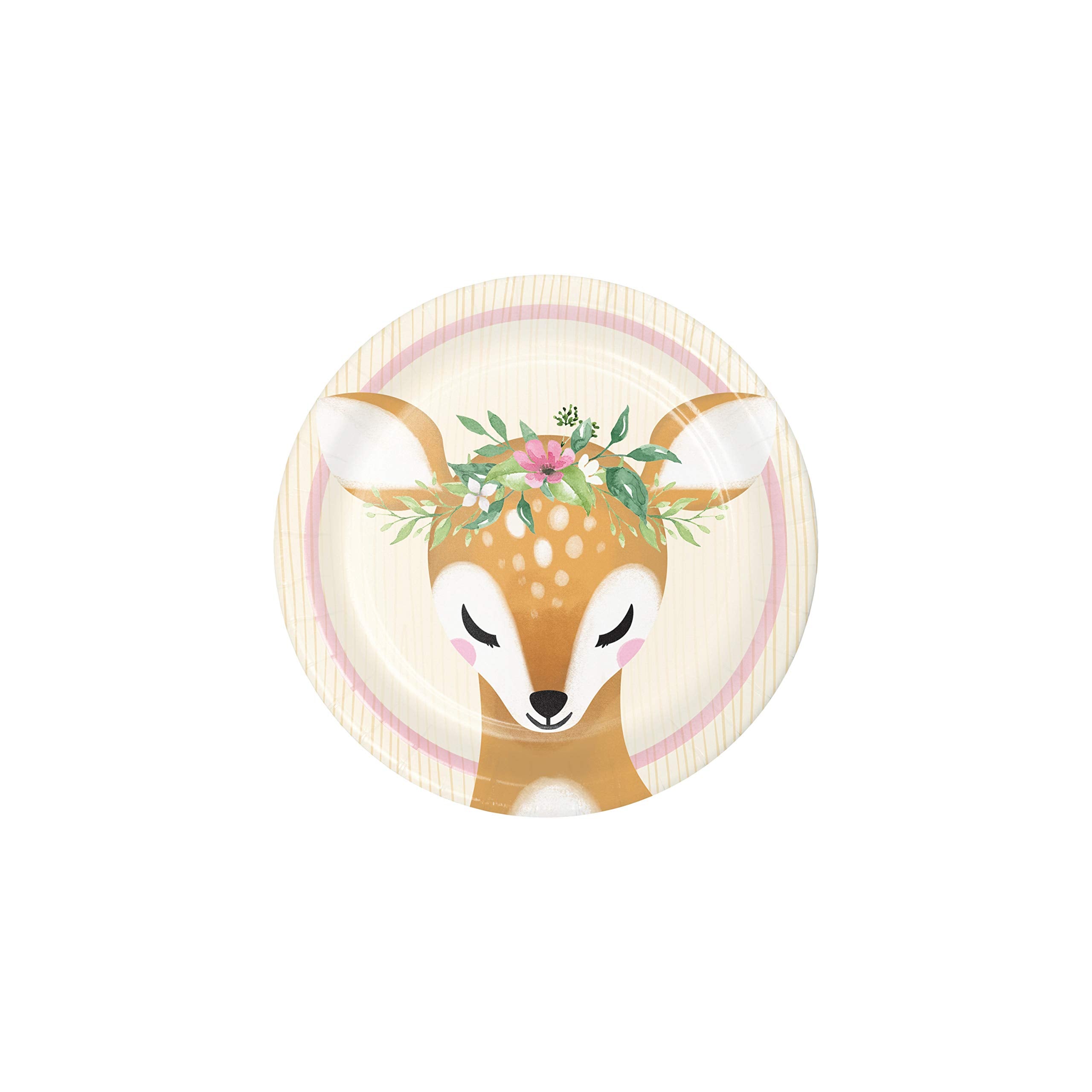 Little Deer Birthday Dessert Plates, 8 Ct