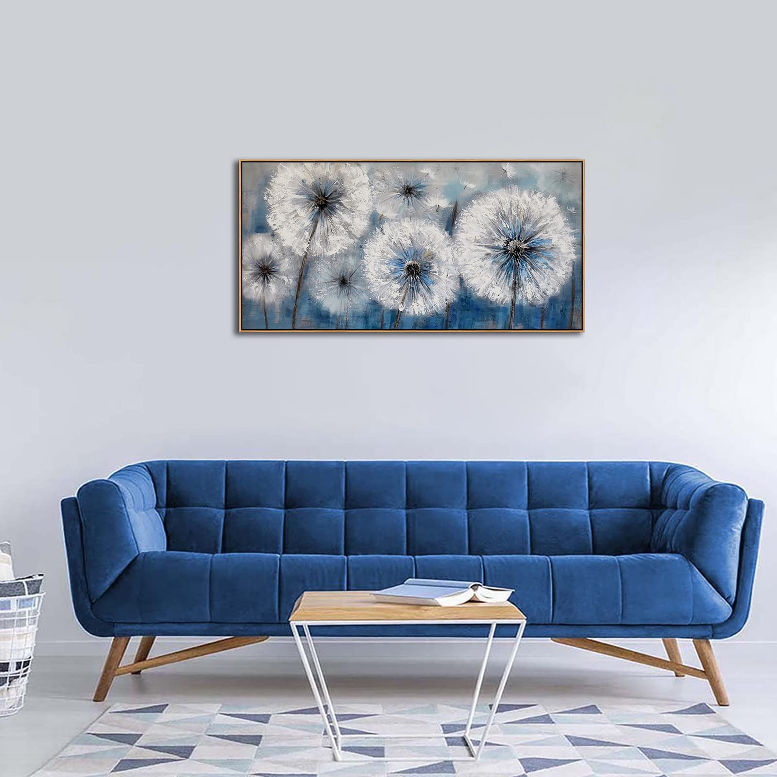 Dandelion Painting Wall Art Canvas Print Picture Framed Wall Art For Living Room Large White Flower Flora Home Bedroom Decoratio