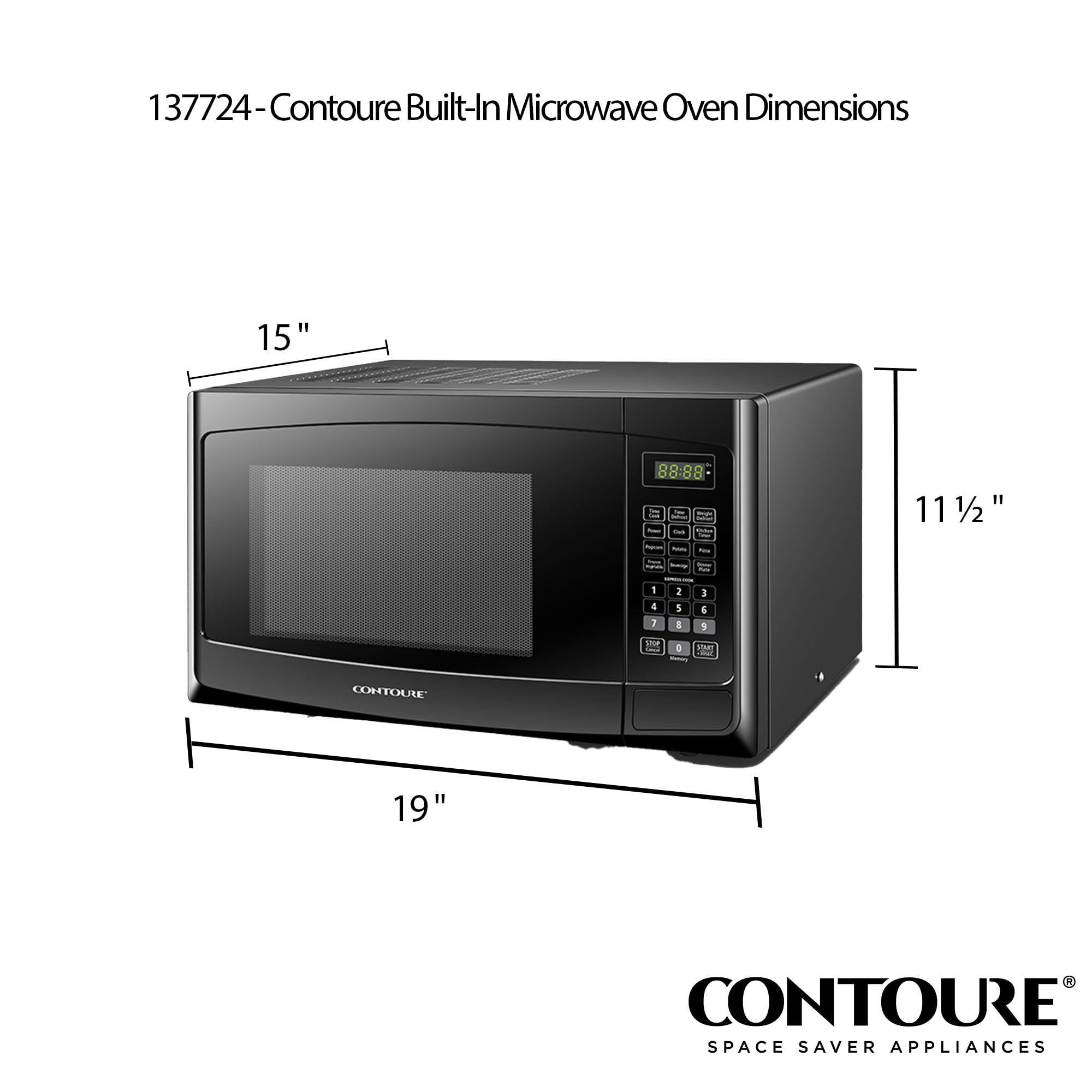 Contoure Rv Built-In Microwave Oven | Perfect Rv Replacement | 900W Power, 10 Power Levels | Easy-Clean Interior | Led Display |