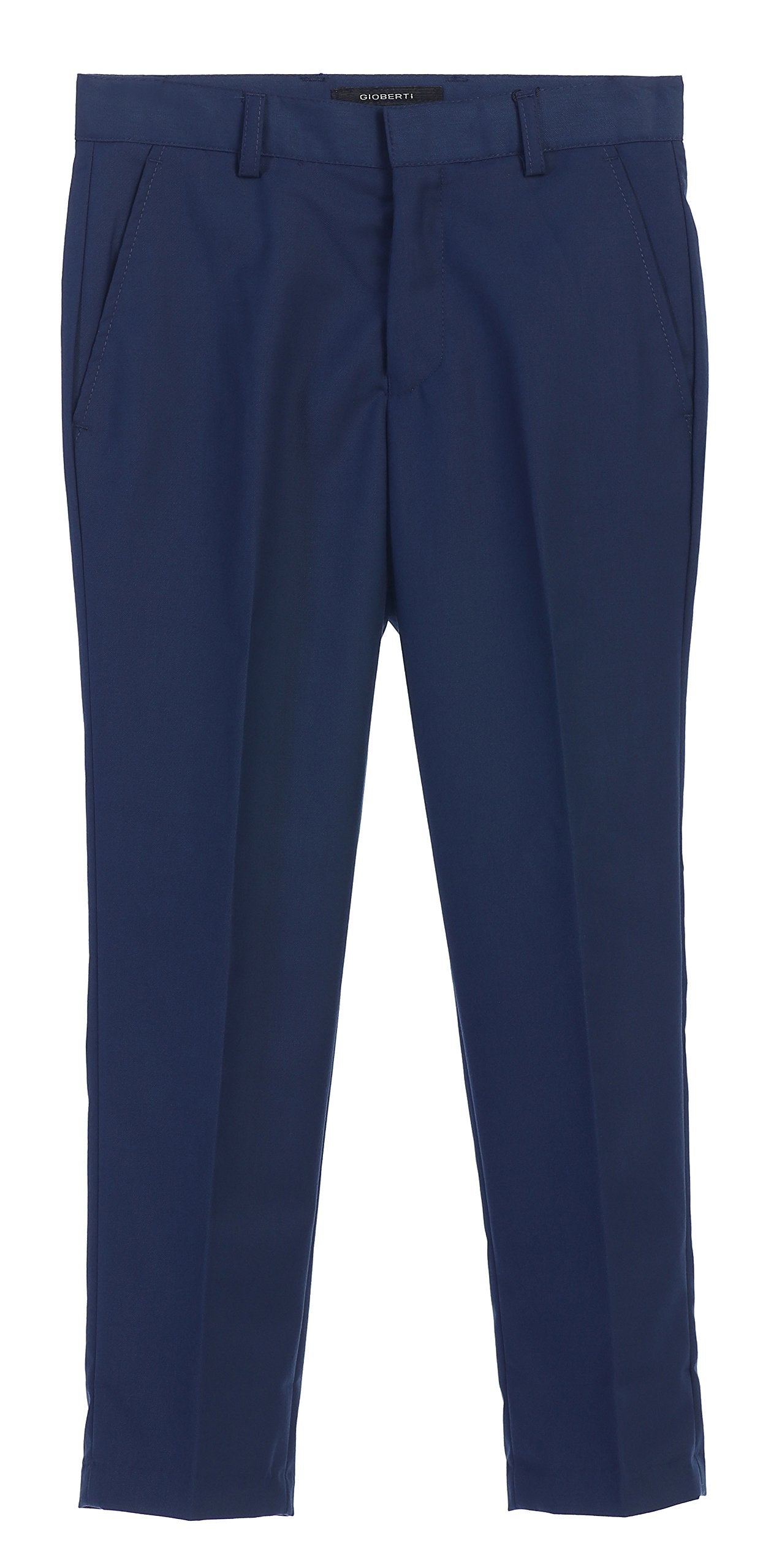 gioberti Boys Flat Front Dress Pants, Royal Blue, 2T