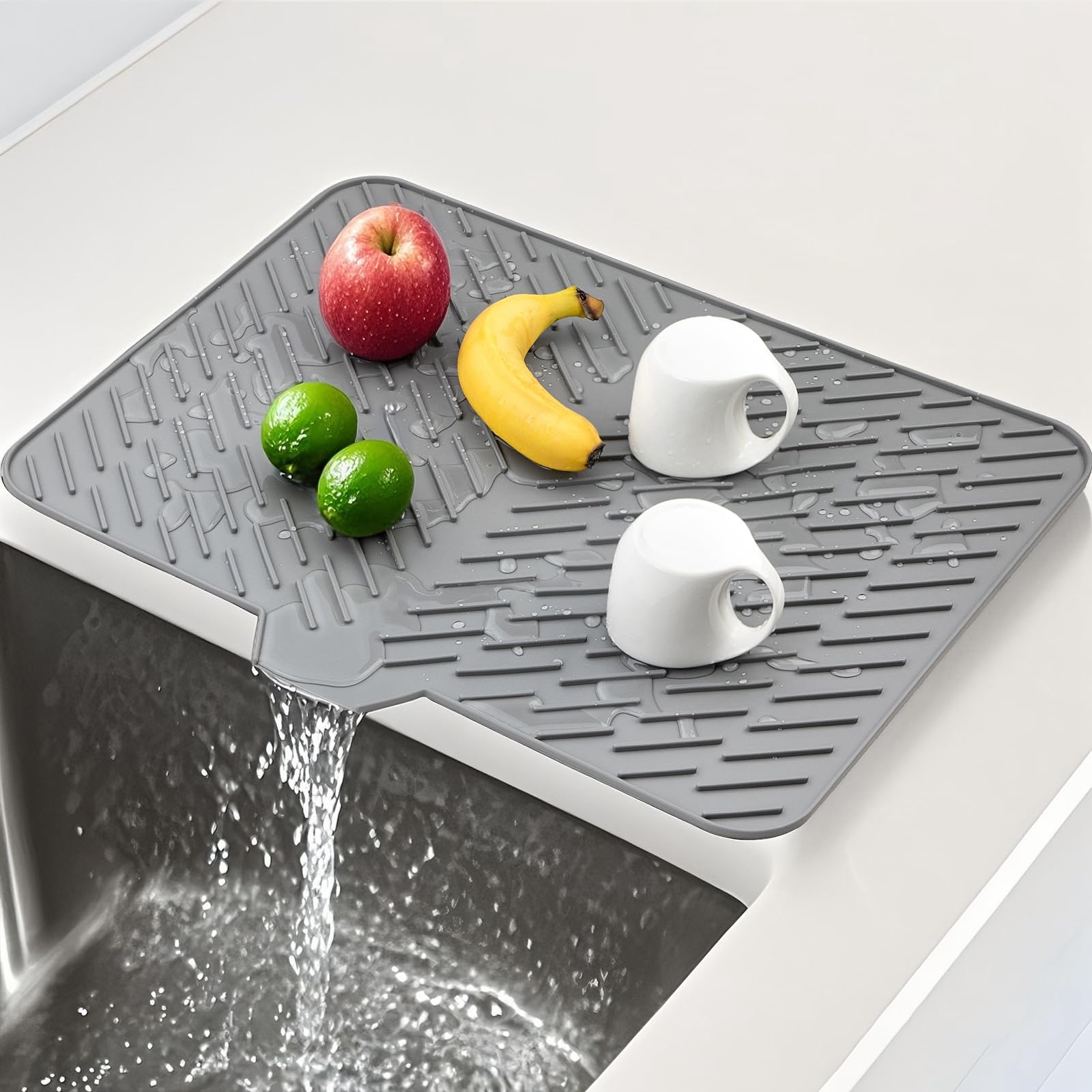 SCYFREID Silicone Dish Drying Mat 23x17 Multiple Usage,Easy clean,Eco-friendly,Heat-resistant Silicone Mat Dish Drying Mats For 