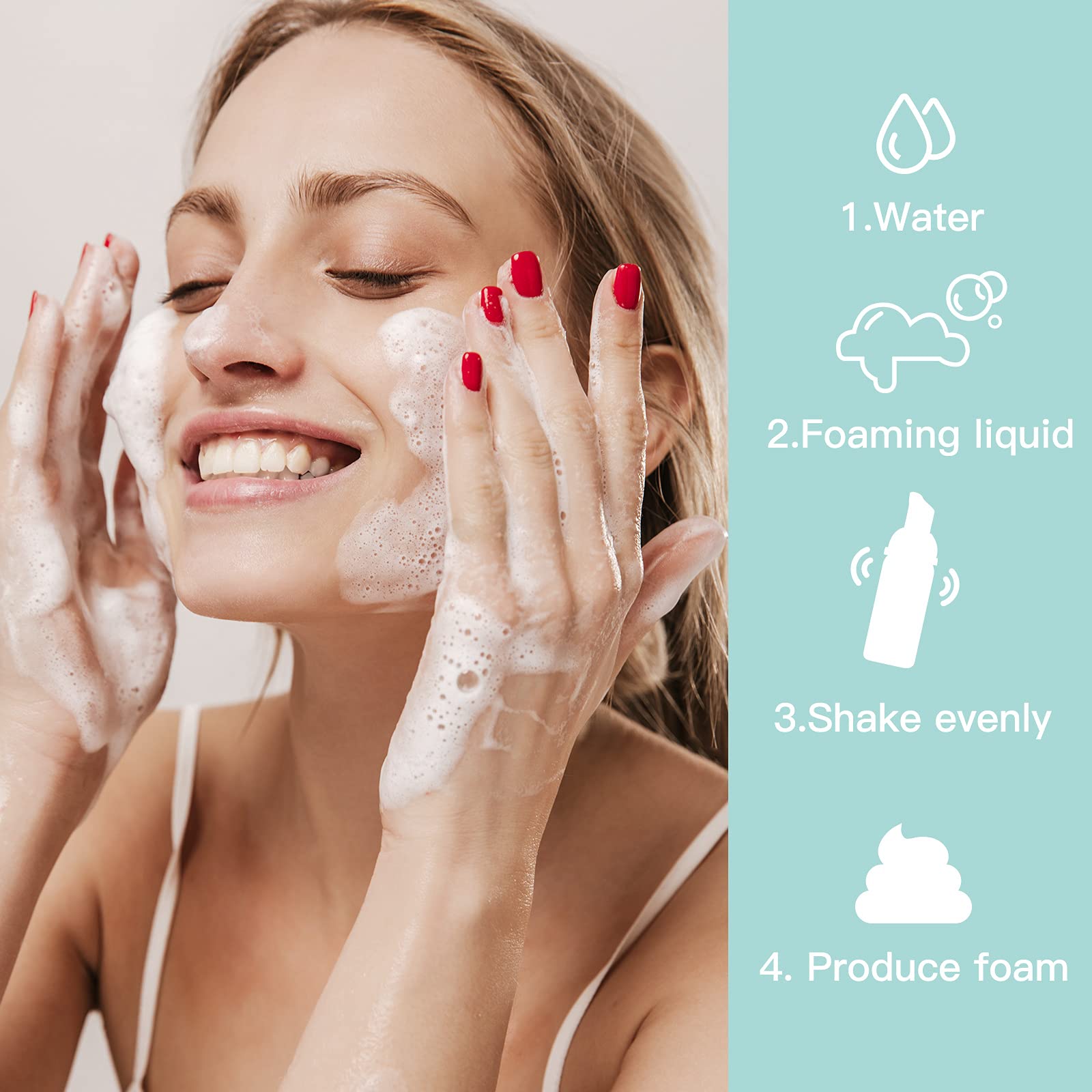 Owlyee 2Oz Foam Bottle (3Pcs) Empty Foaming Pump Dispenser For Hand Soap, Lash Cleanser, Shampoo To Travel (60Ml, Green)