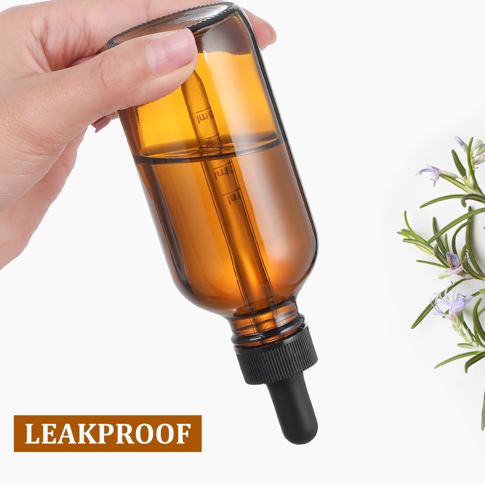 4 Pack 4Oz Glass Dropper Bottles With Measured Dropper - 120Ml Dark Amber Tincture Bottles With Graduated Calibrated Glass Eye D