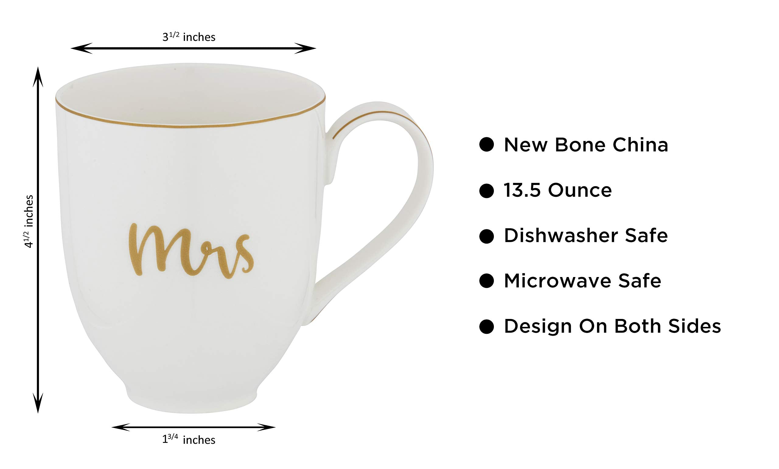 Mrs Coffee Mug Tea Cup, Bride Cup, Future Mrs Gifts, Fiance Gifts for Women, Engaged Mug, Bride to be, White (13.5 oz)