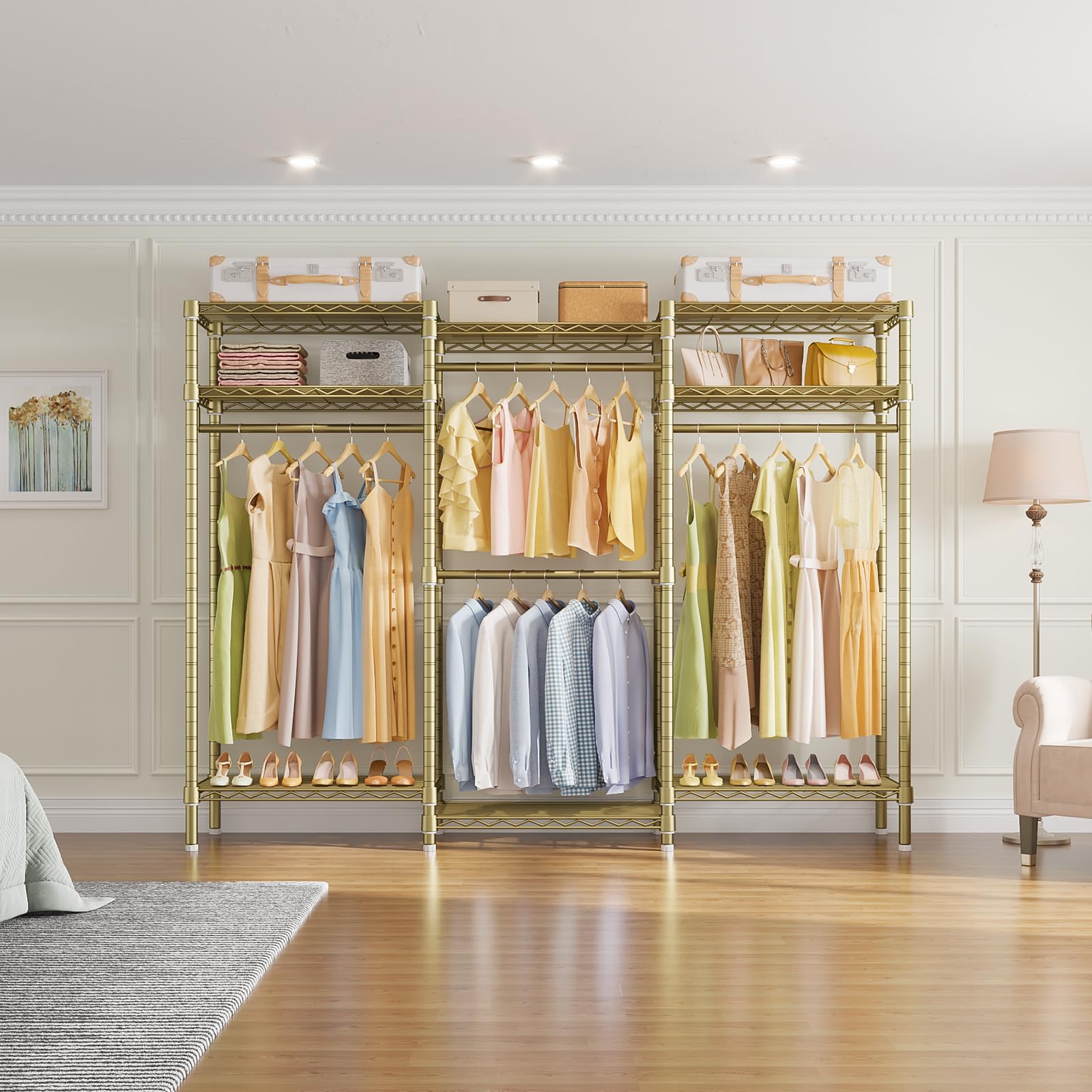 Vipek V5I Garment Rack Heavy Duty Clothes Rack, Portable Closet Wardrobe Bedroom Armoires Freestanding Clothing Rack With 8 Adju