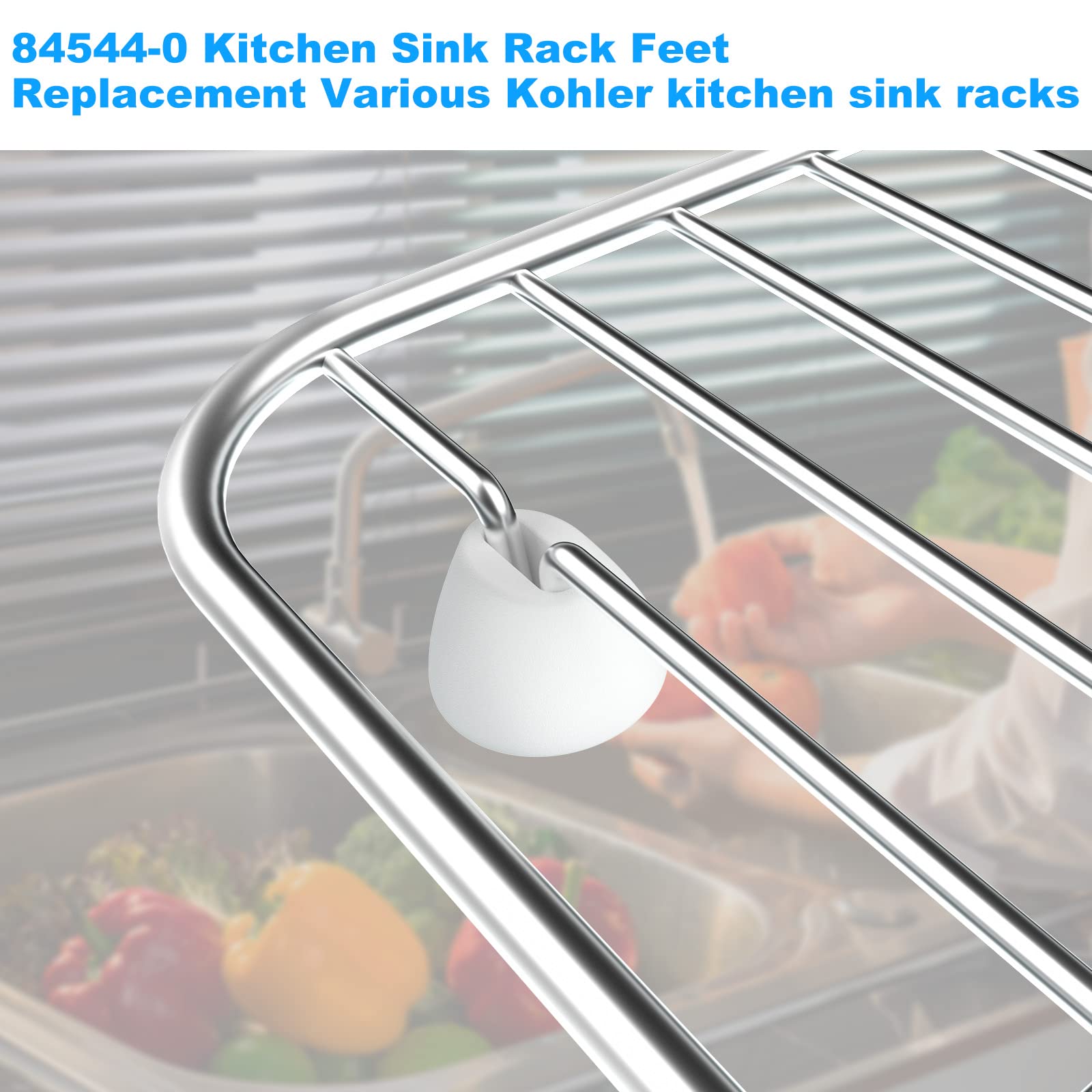 Kitchen Sink Rack Feet 84544-0 Replacement For Various Kohler Kitchen Sink Racks Fit Kohler Kitchen Sink Rack K-6639-St K-6488 K