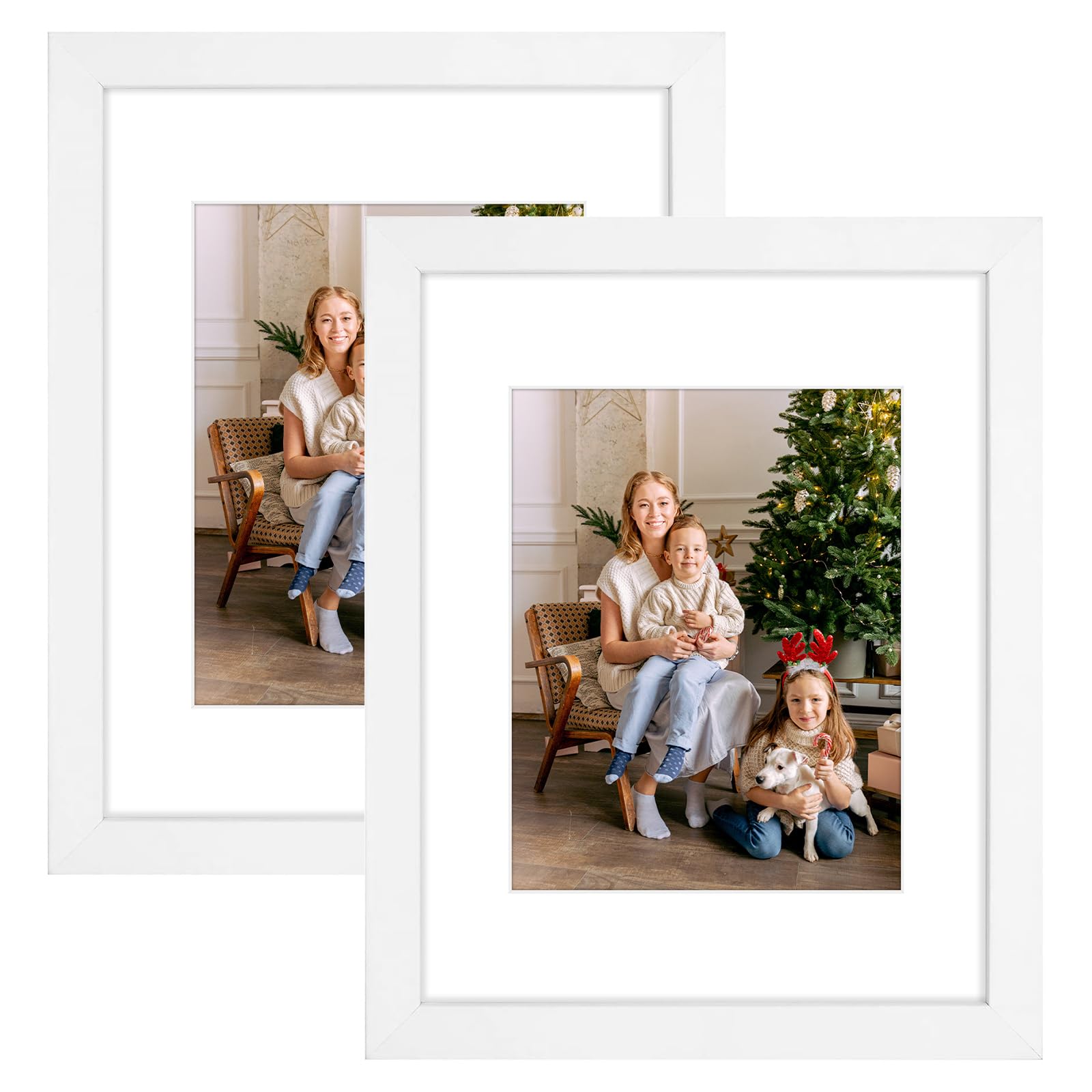 Golden State Art, 11x14 Photo Wood Frame with Mat for 8x10 Picture - Horizontal and Vertical Wall Display, Great for Portrait,La