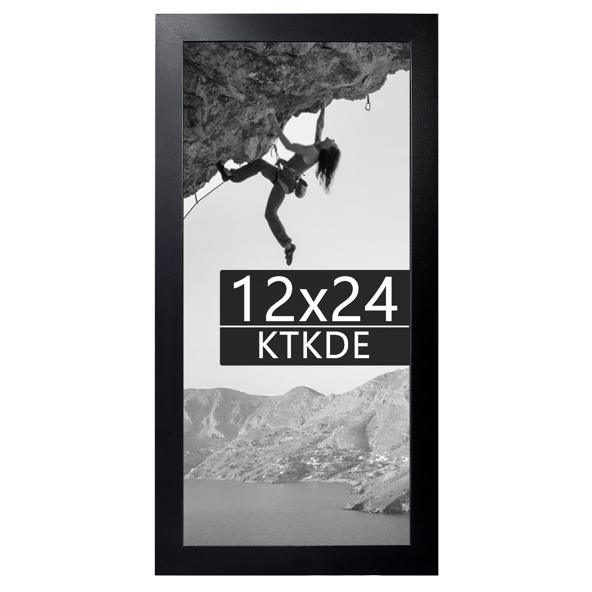 KTKDE 12x24 Picture Frame Black, Picture Poster Photo Frame wooden for Wall Decoration, Classic Black Minimalist Style Suitable 