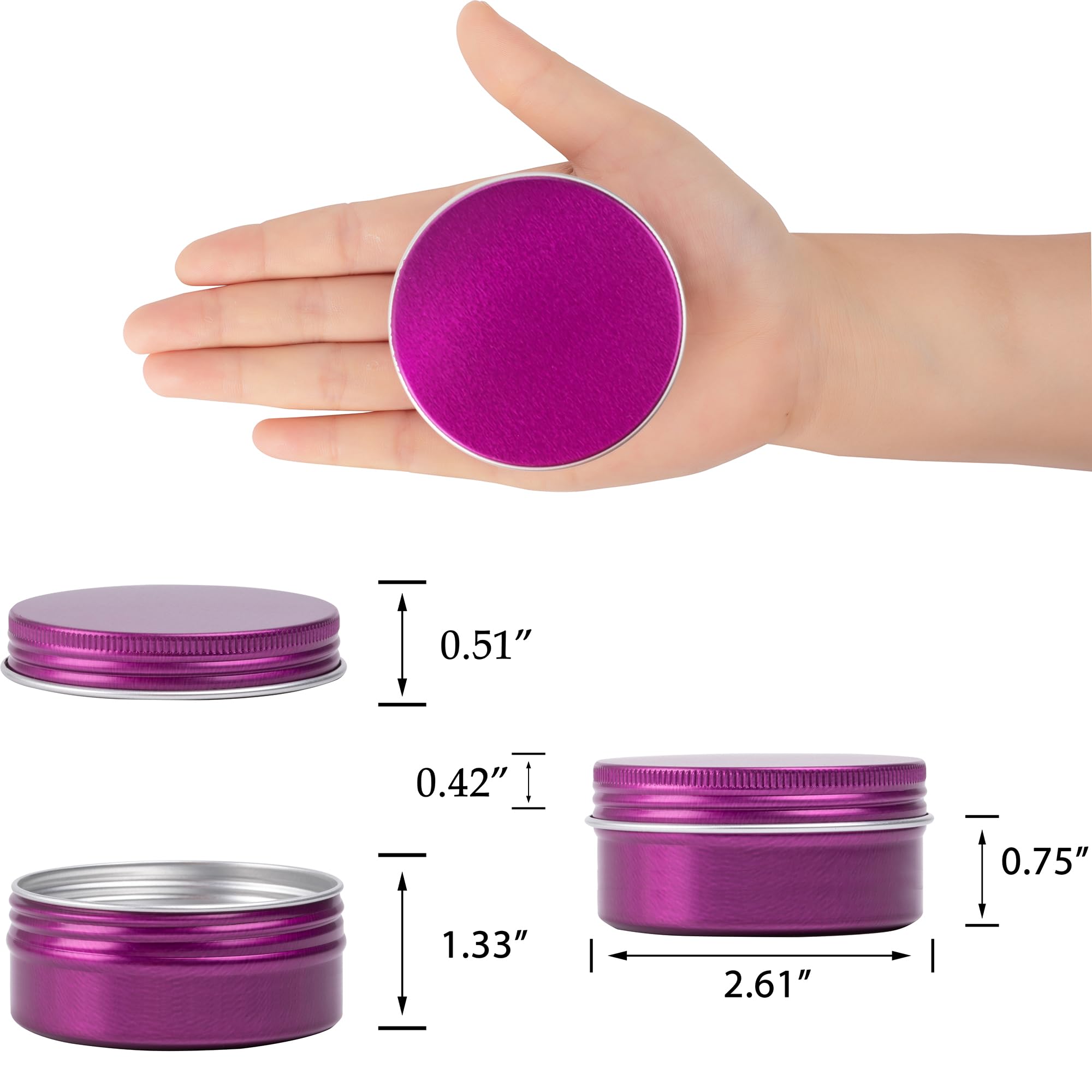 24 Pack 3Oz Screw Top Aluminum Tin Jars With Screw Lids And Blank Labels - Refillable 90Ml Metal Containers For Lip Balms, Candl