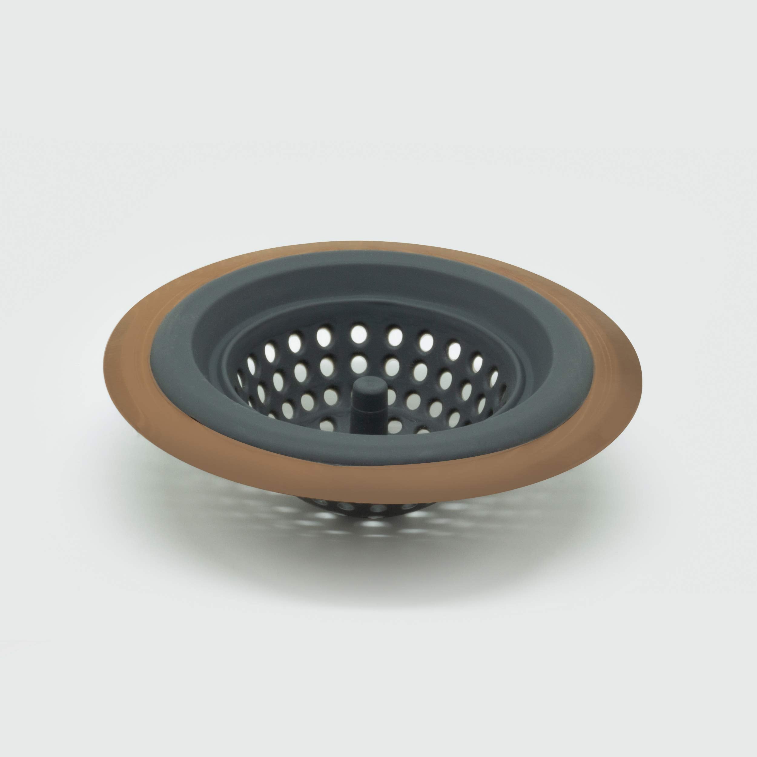 Excelsteel Silicone Sink Basket Strainer, 4.5'', Copper,Gray