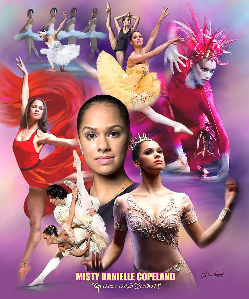 Wishum Gregory, Misty Copeland, Wall Art Print Poster, Paper Size 20'' X 16'' Image Size 20'' X 16'' 4772