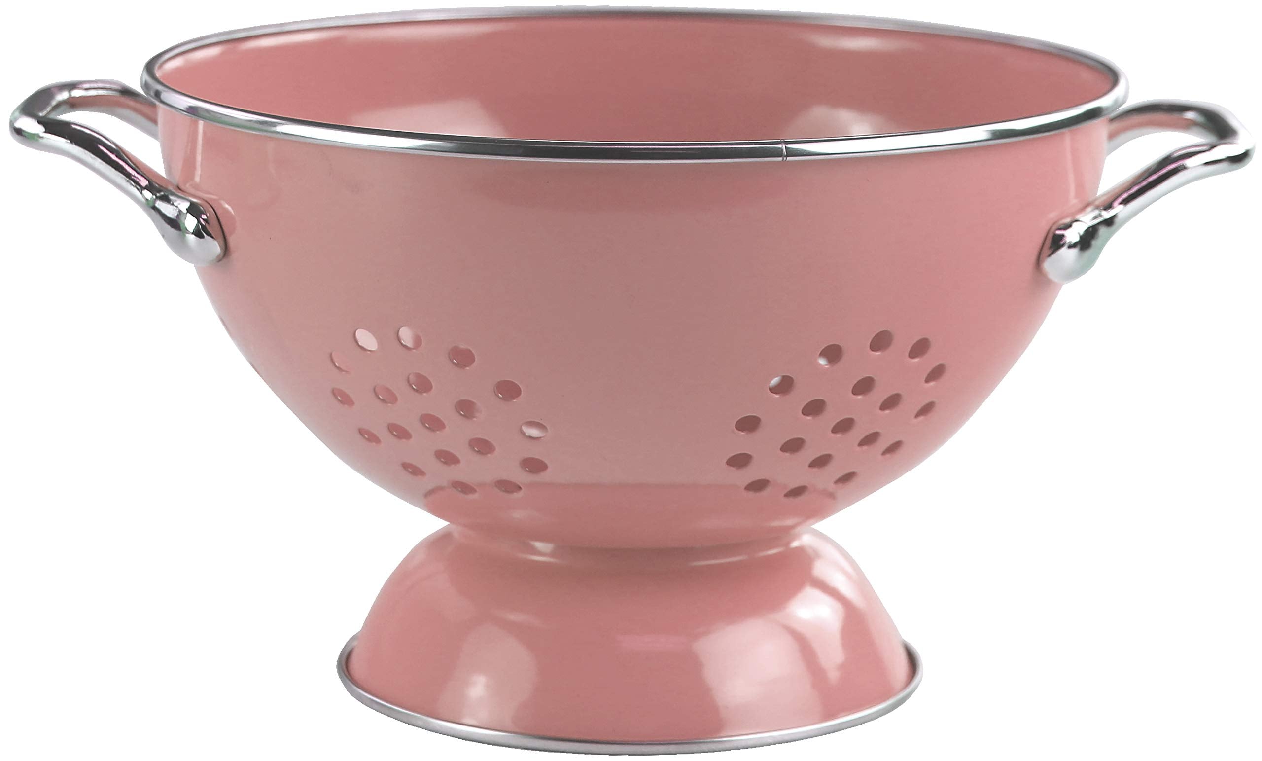 Reston Lloyd Food Prep Strainer Steel Colander, 1.5 Qt (48 Oz/1.4 L), Pink