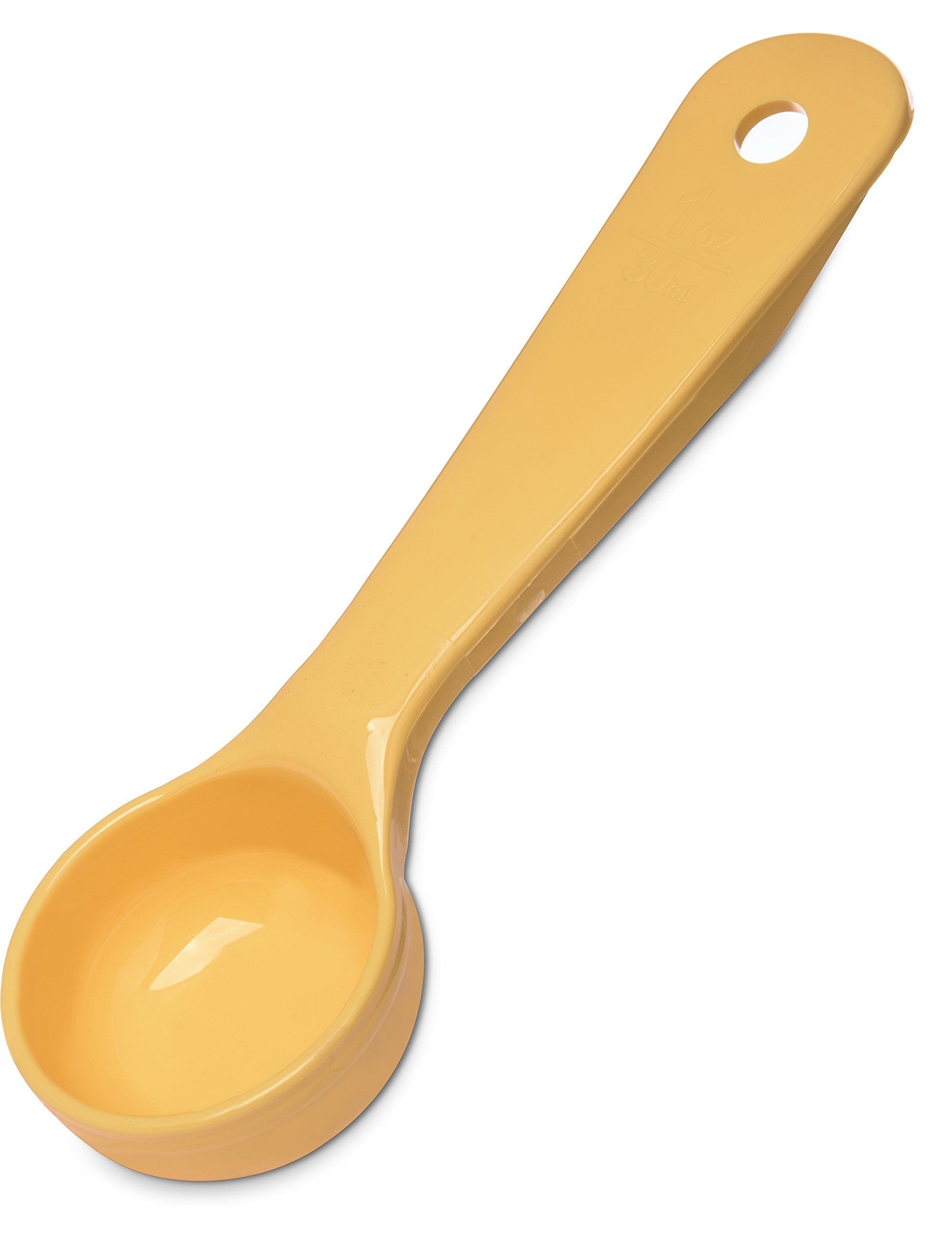 Carlisle Foodservice Products Measure Miser Solid Measuring Spoon With Short Handle, 1 Ounce, Yellow (Pack Of 12)