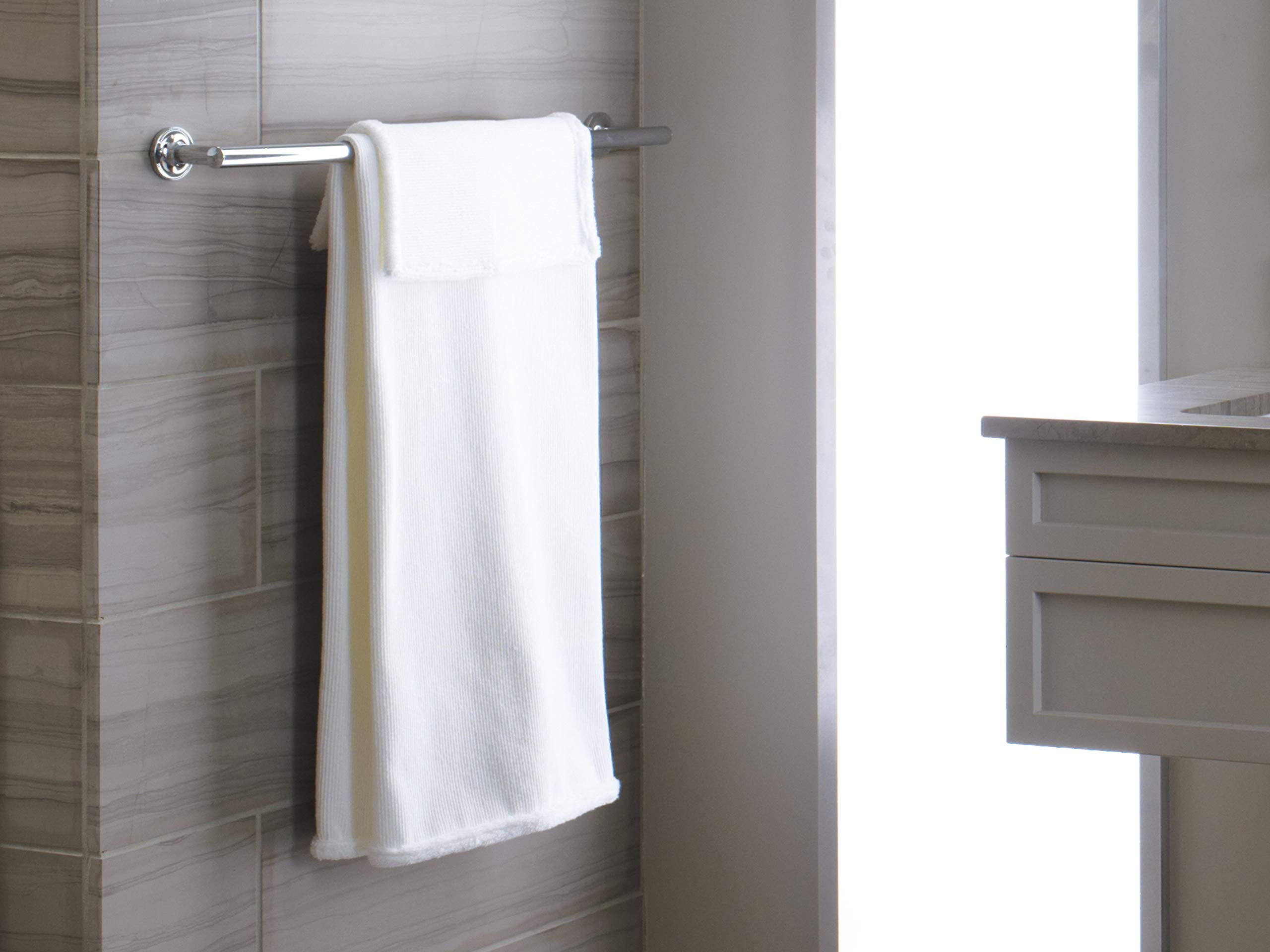 Kohler 14436-Bl Purist 24 Towel Bar For Bathroom Wall, Wall-Mount Towel Rack, Bathroom Towel Holder, Matte Black