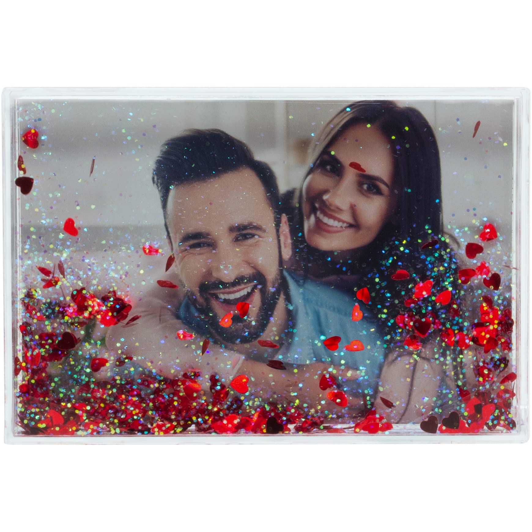 Neil Enterprises Inc. 4 x 6 Heart Glitter Photo Snow Picture Frame