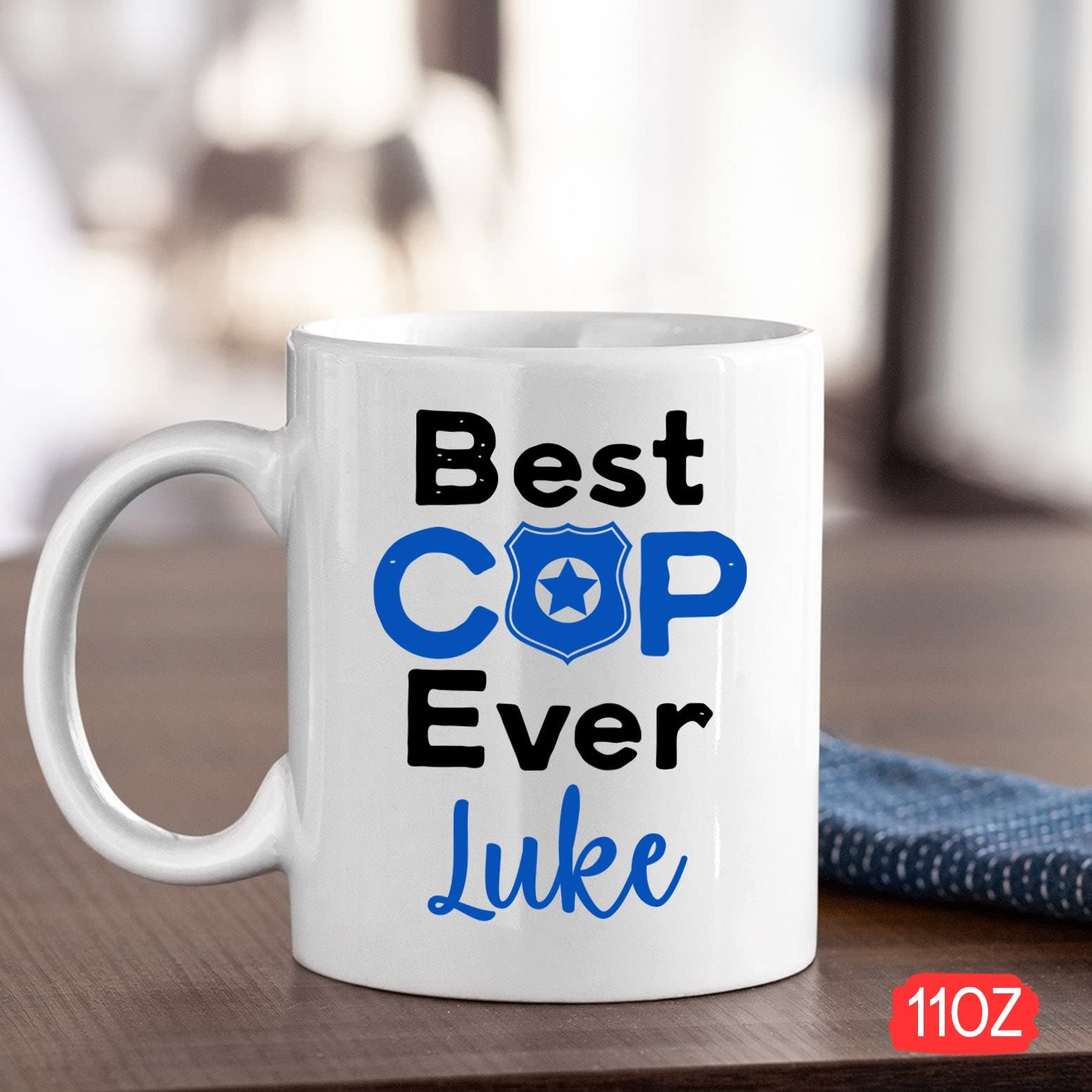 Best Cop Ever Mug, Custom Police Mug With Name, Law Enforcement Officer Mug, Personalized Police Officer Gifts For Men Women, Po