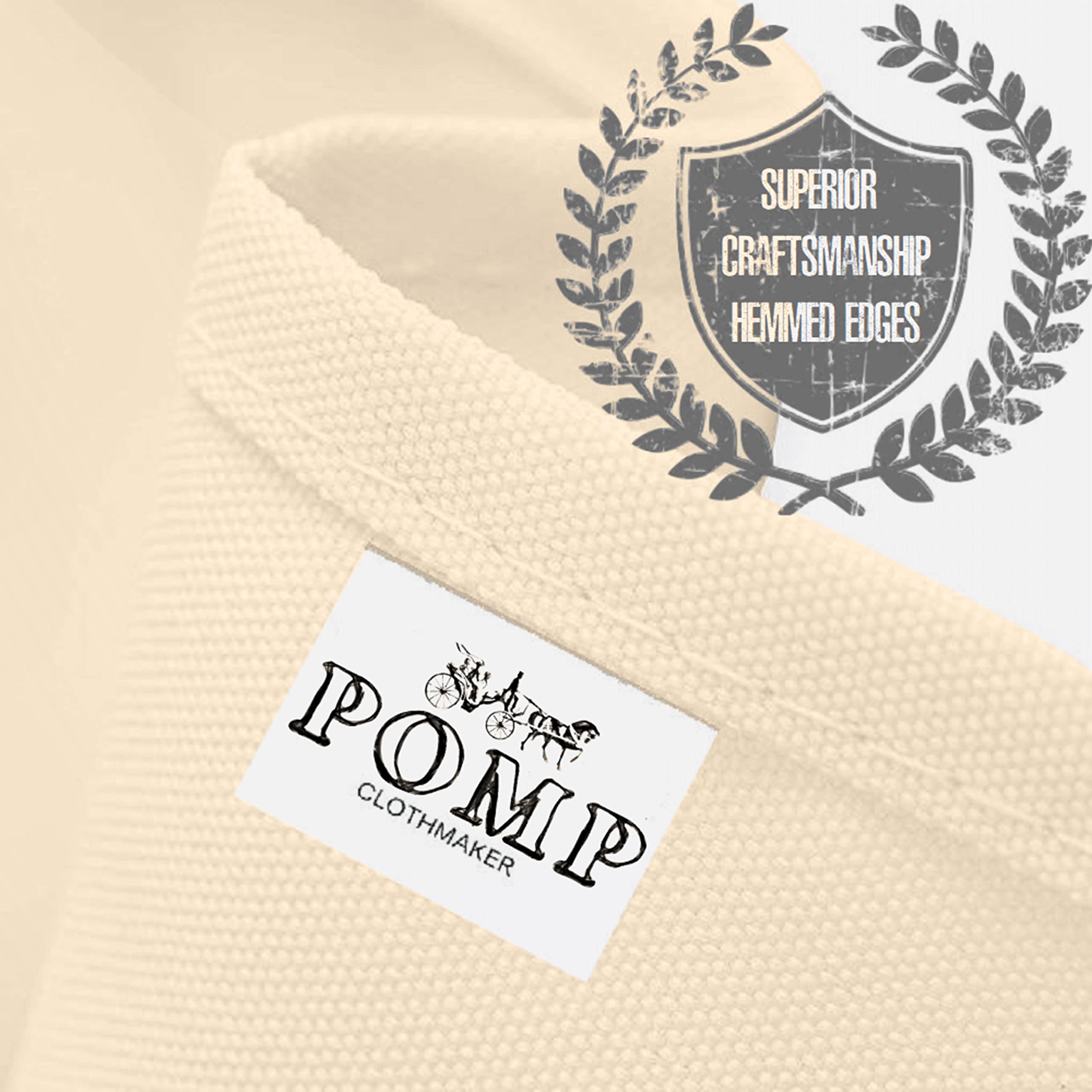 Pomp Beige 52 X 52 Premium Polyester Tablecloth  Wrinkle + Stain Resistant Easy Care Fabric  Fits 6Ft Rectangle Table