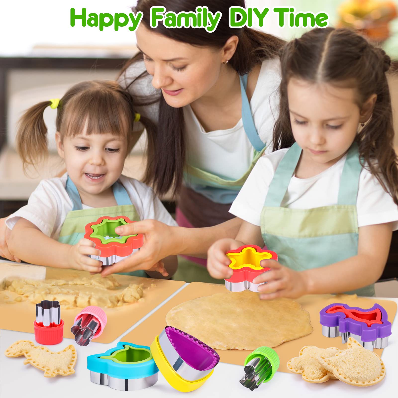 12 Pack Sandwich Cutter And Sealer Set Uncrustables Maker Crustable Bread Decruster Diy Cookie Stamps Mold Vegetable Fruit Cutte