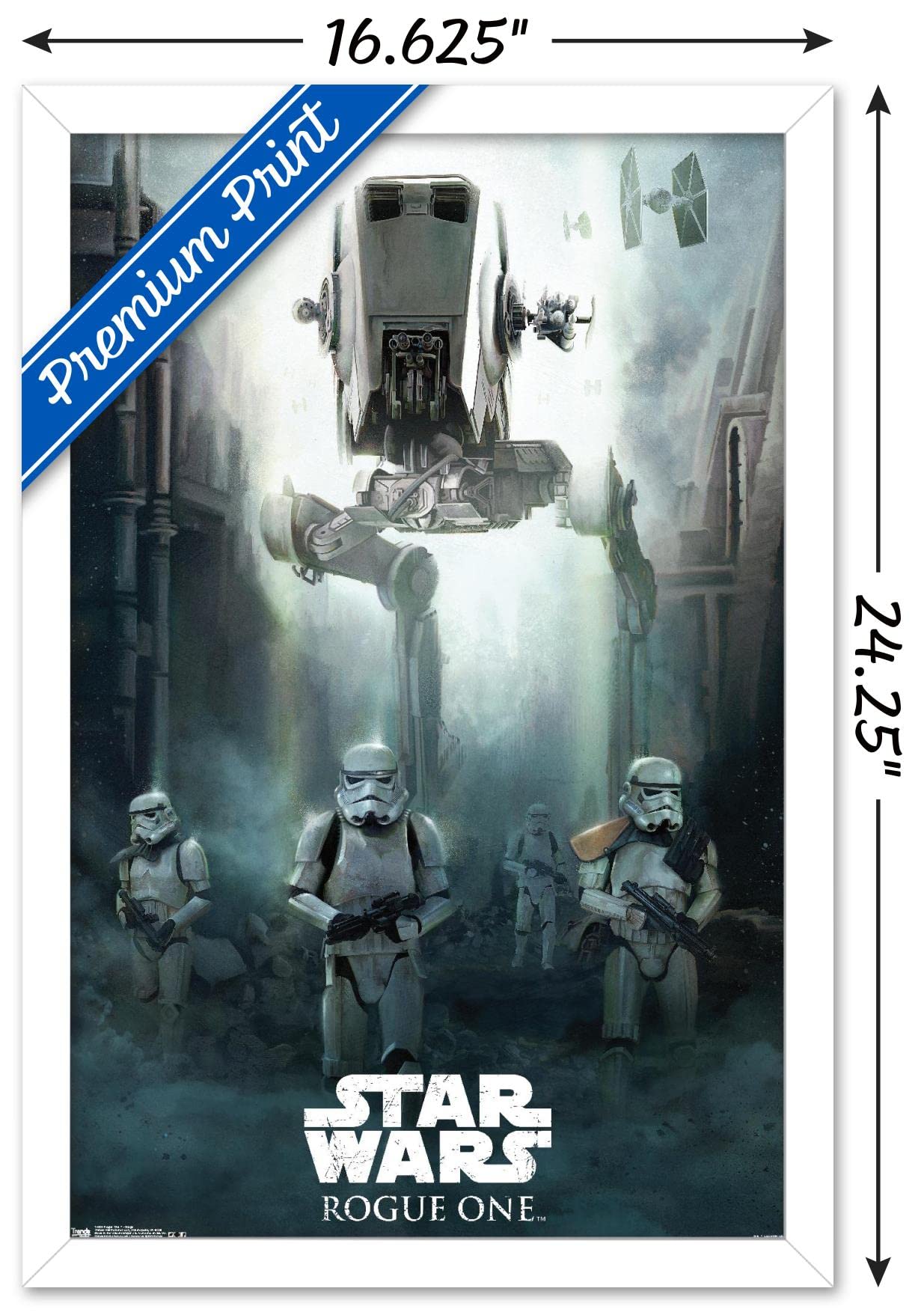 Trends International Star Wars: Rogue One - Siege Wall Poster, 14.725'' X 22.375'', White Framed Version